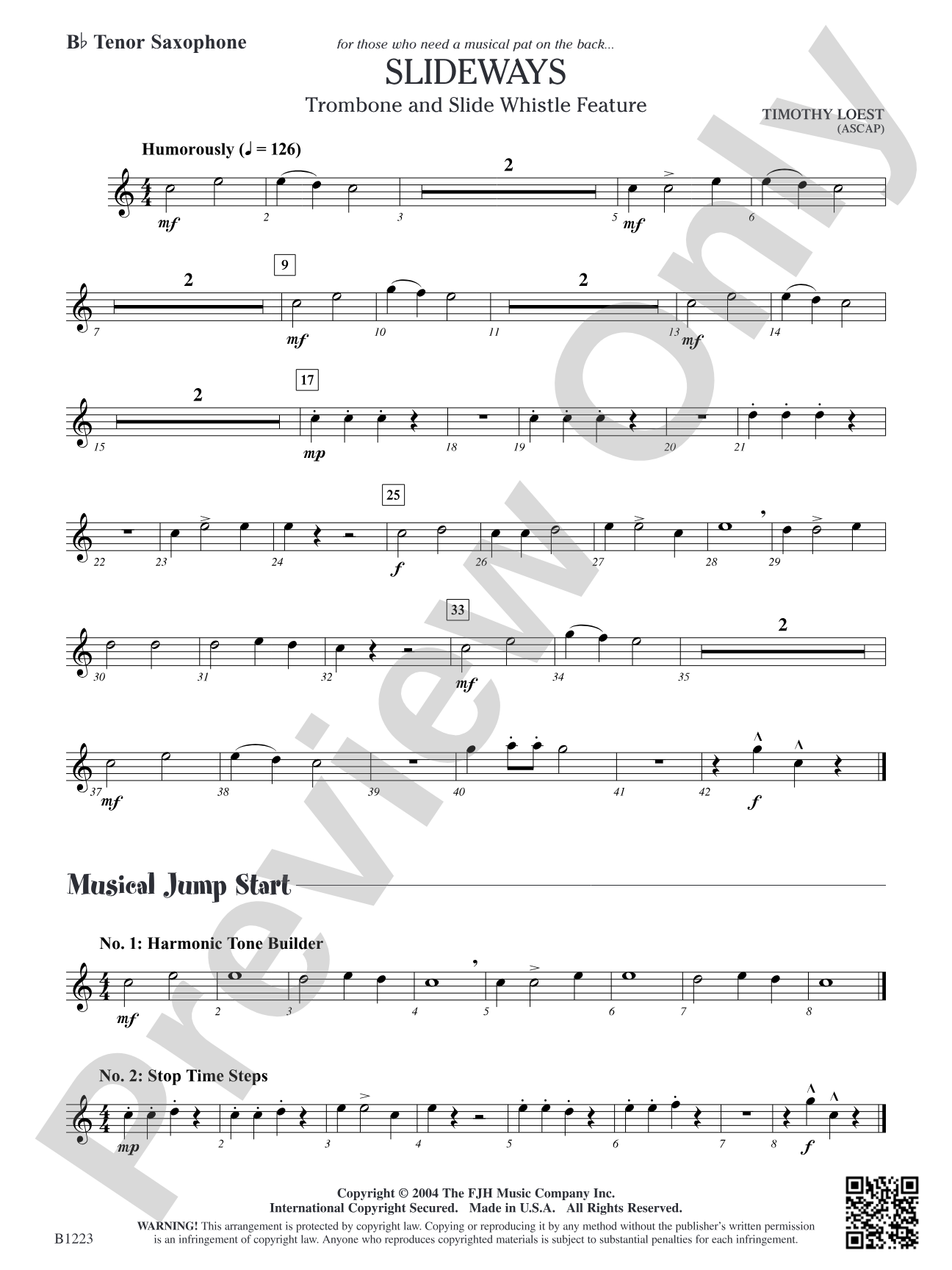 Slideways: B-flat Tenor Saxophone