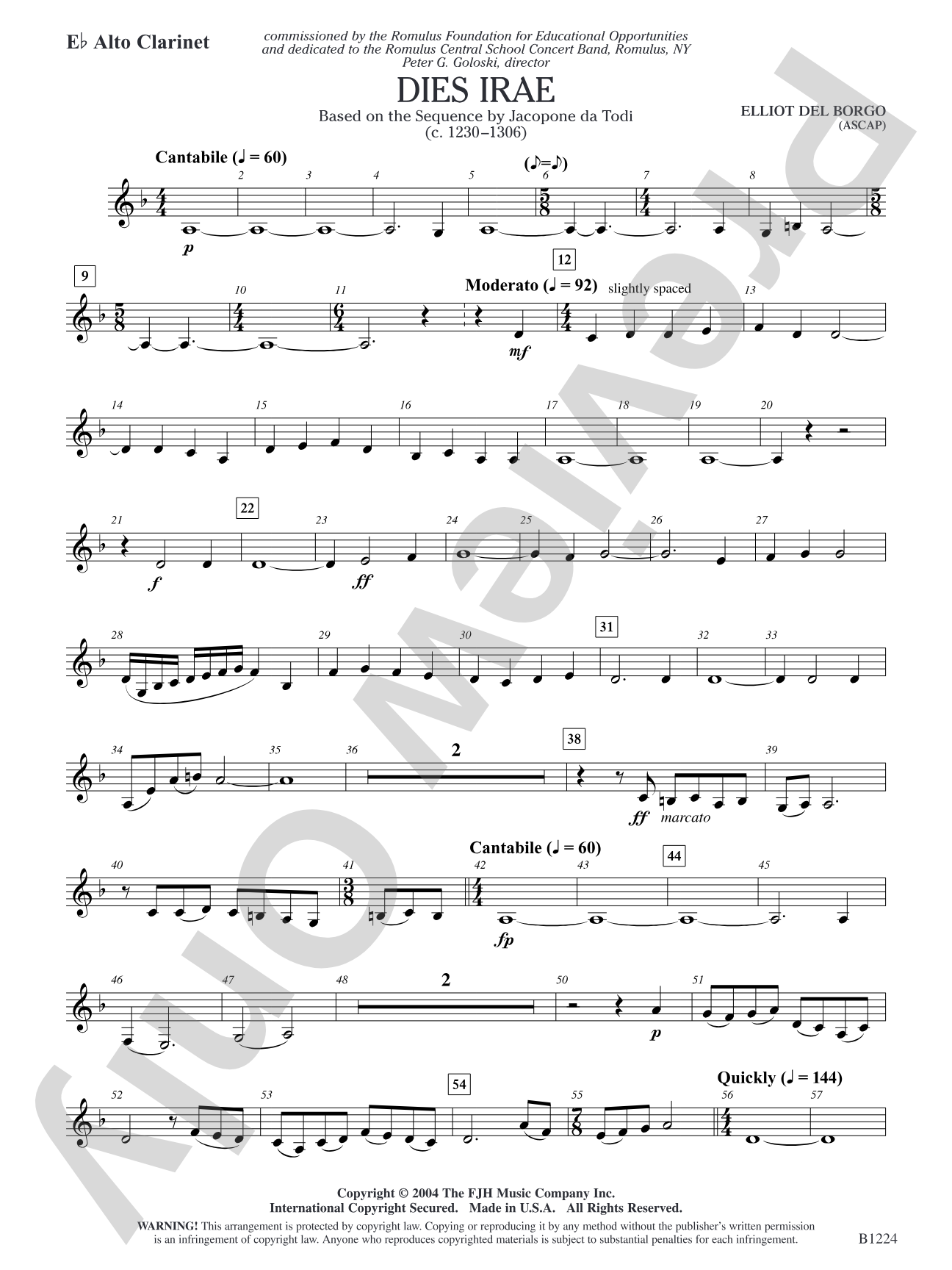 Dies Irae: E-flat Alto Clarinet