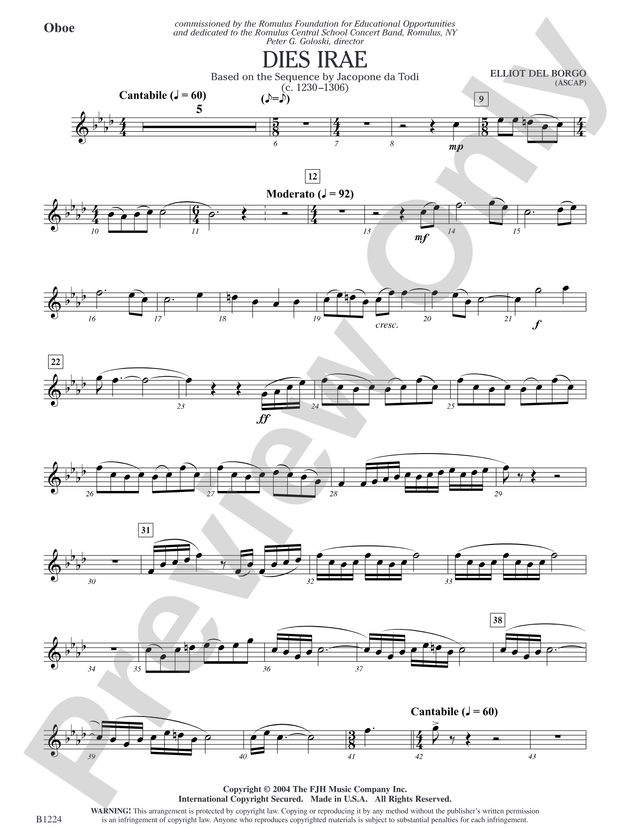 Dies Irae: Oboe