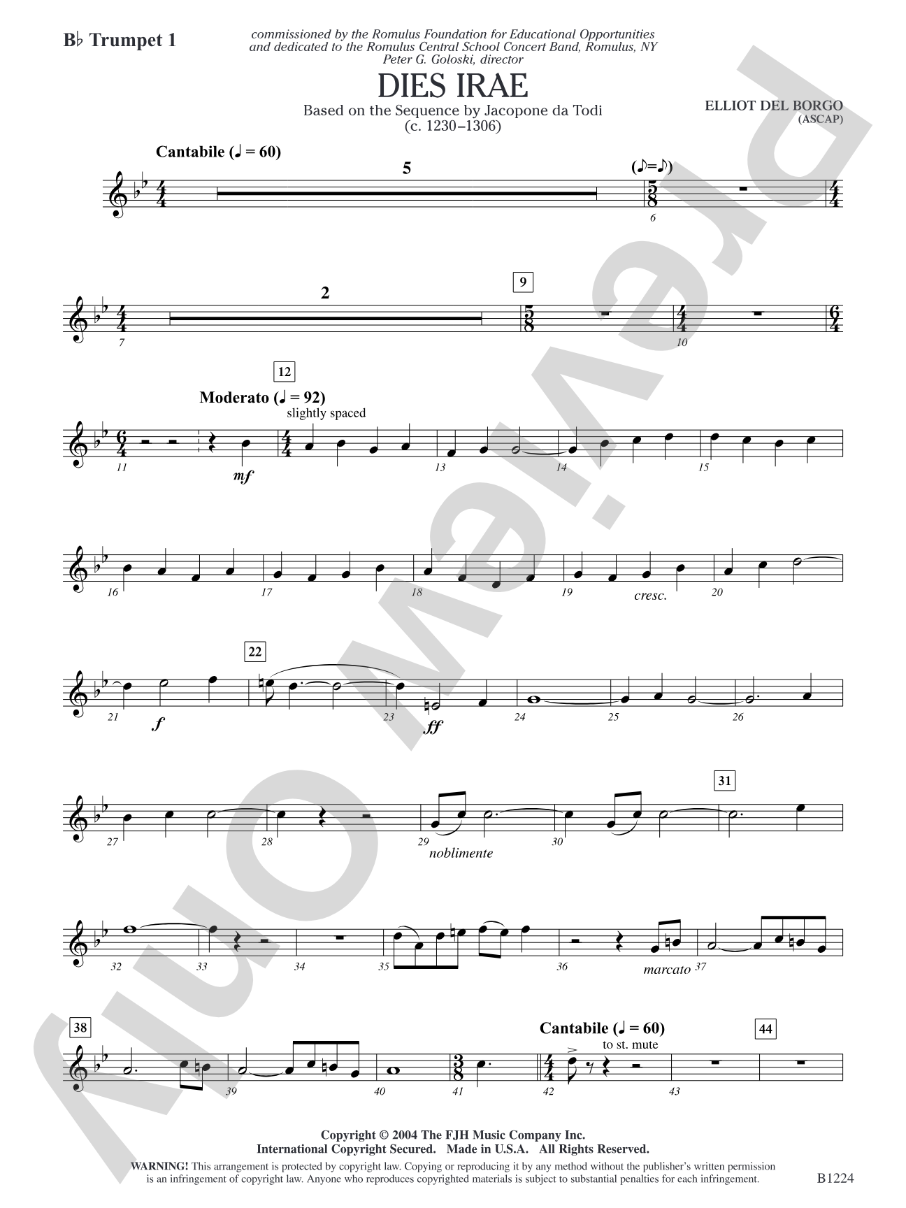Dies Irae: B-flat Trumpet 1