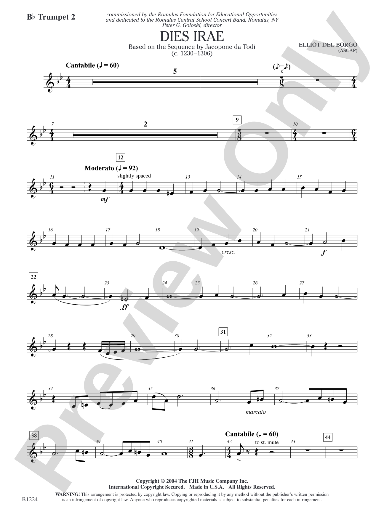 Dies Irae: B-flat Trumpet 2