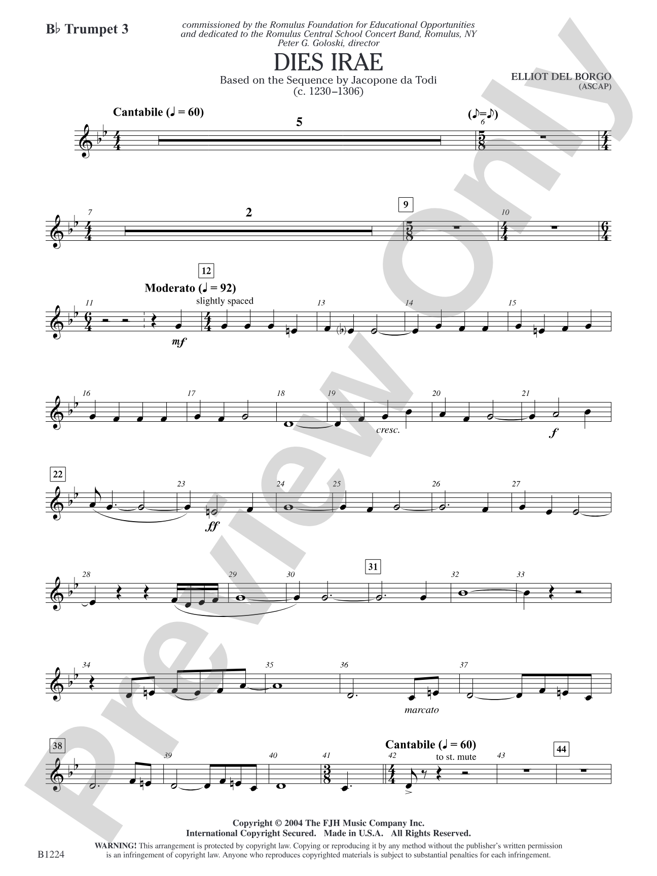 Dies Irae: B-flat Trumpet 3