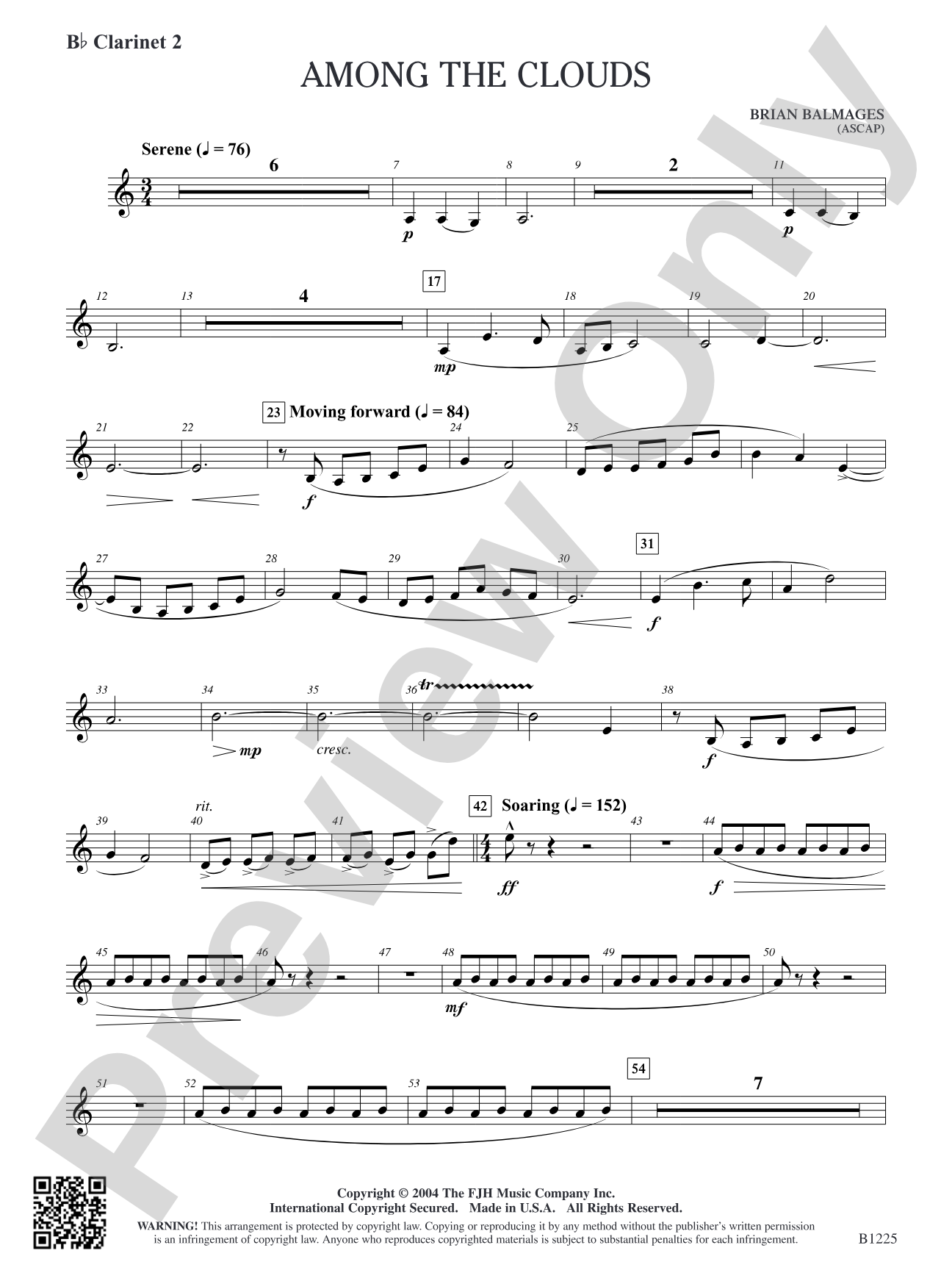 Among the Clouds: B-flat Clarinet 2