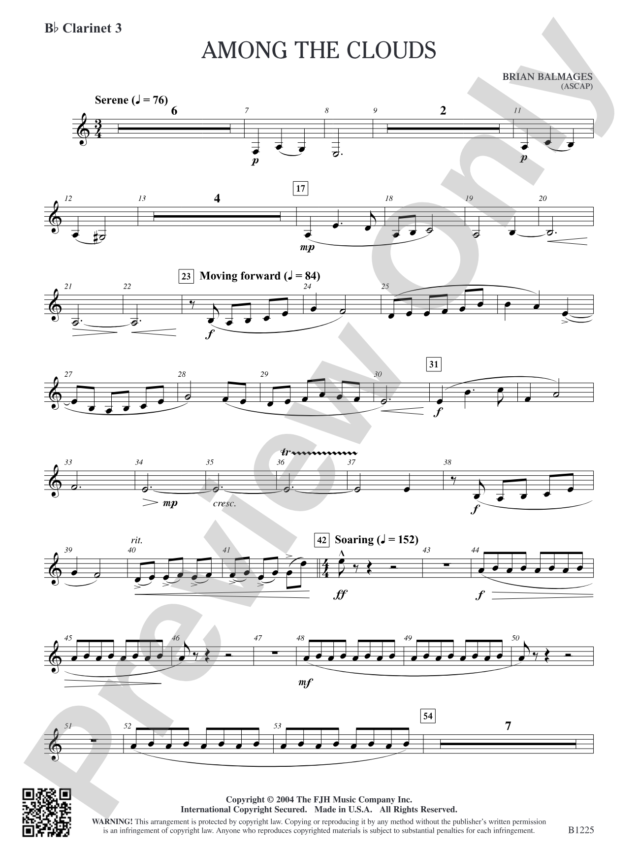 Among the Clouds: B-flat Clarinet 3