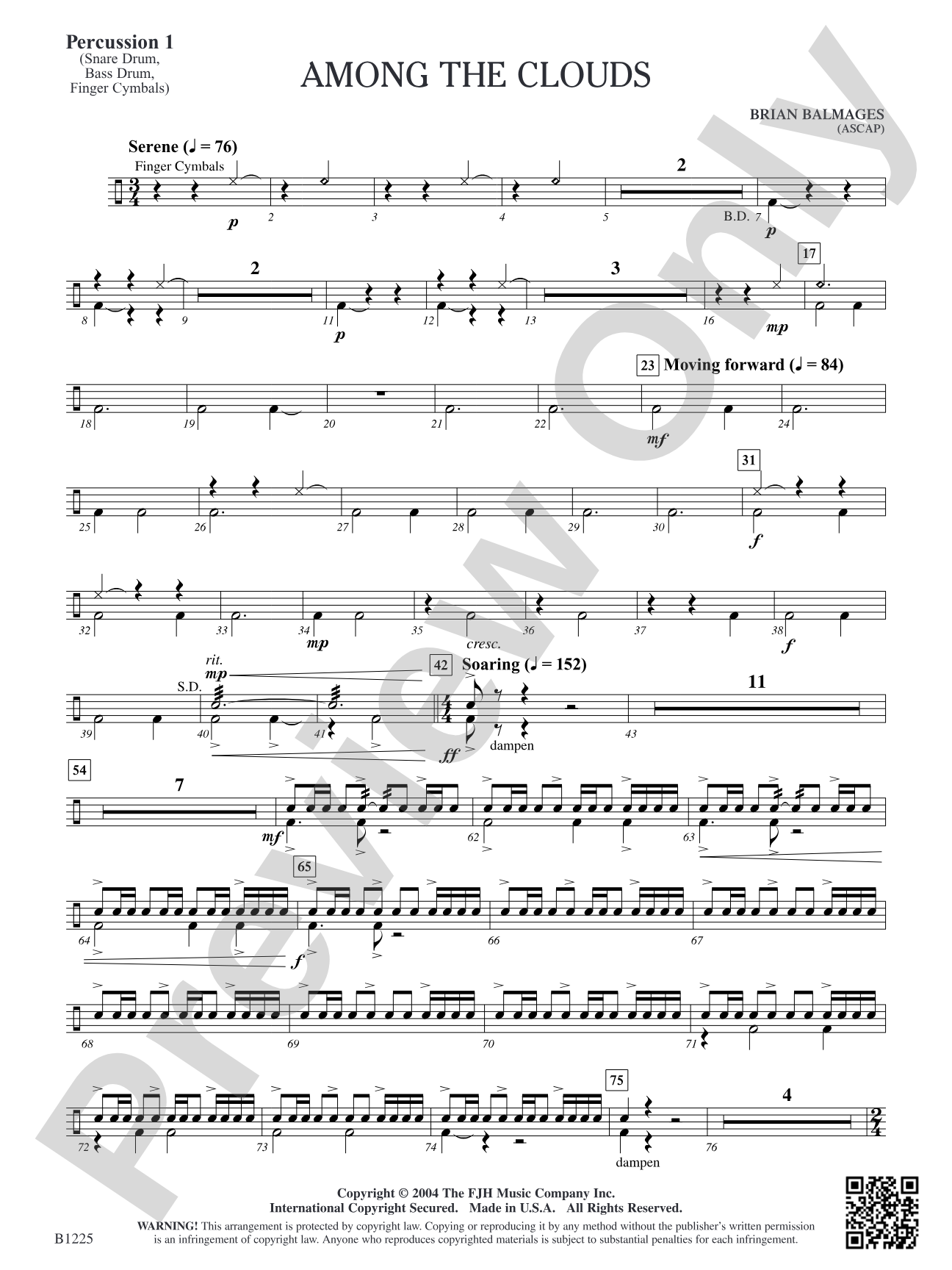 Among the Clouds: Percussion 1