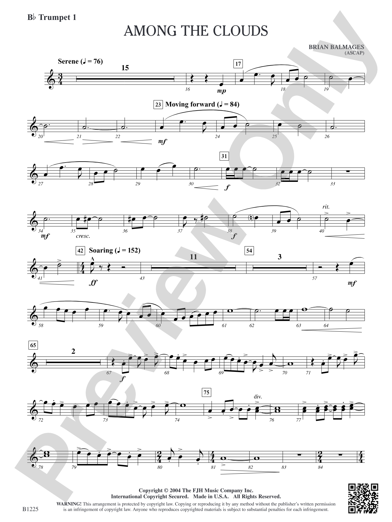 Among the Clouds: B-flat Trumpet 1