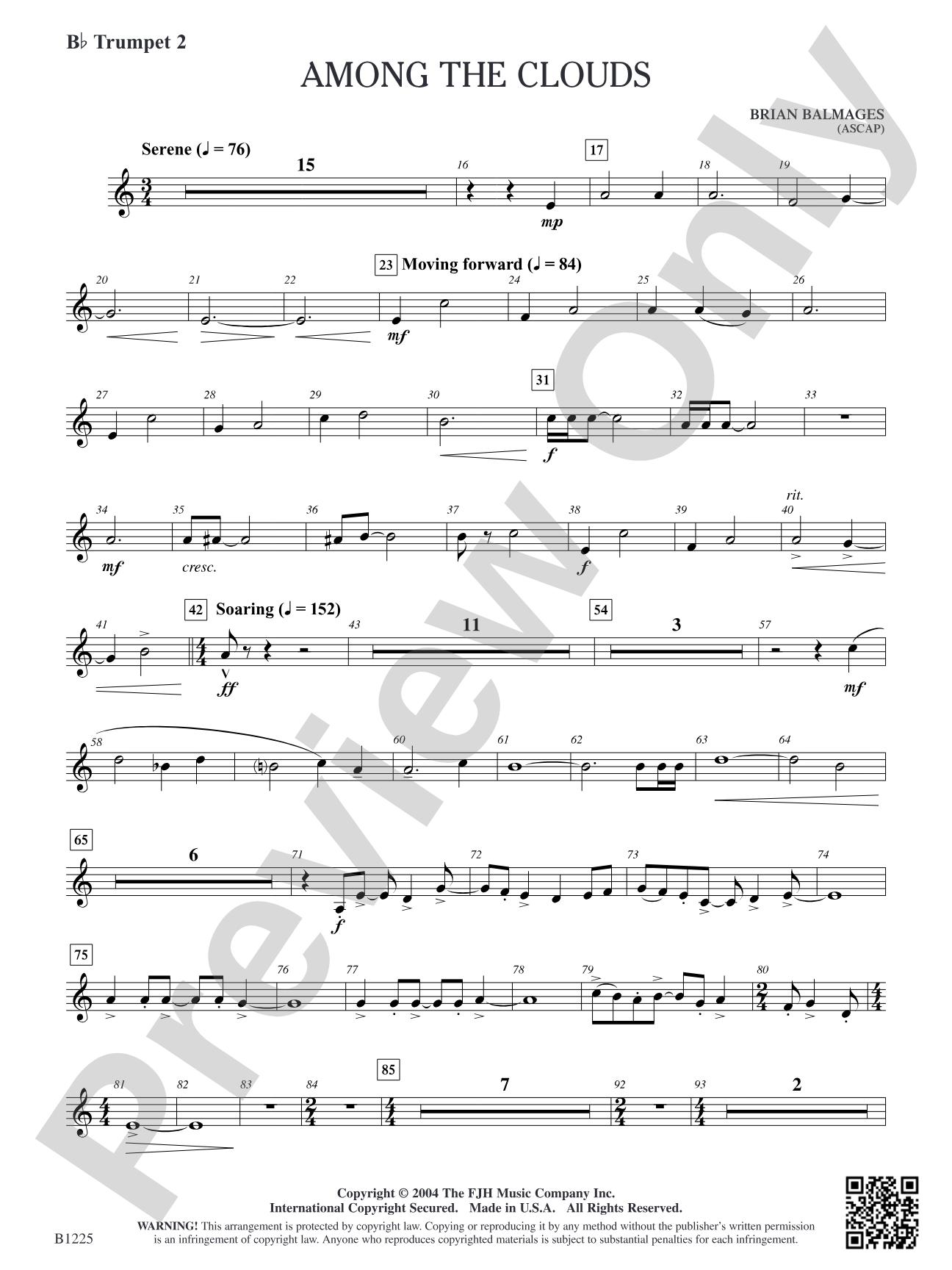 Among the Clouds: B-flat Trumpet 2