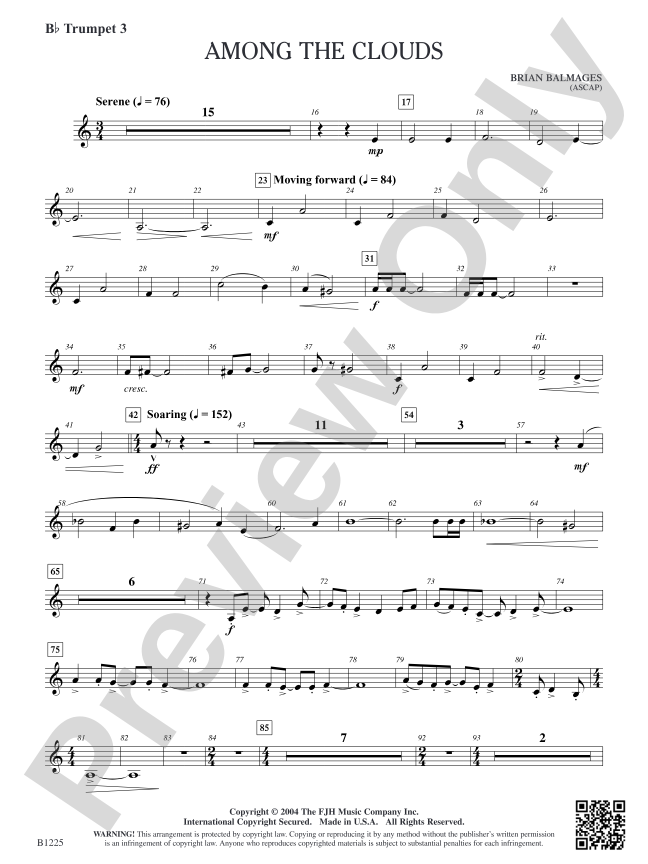 Among the Clouds: B-flat Trumpet 3