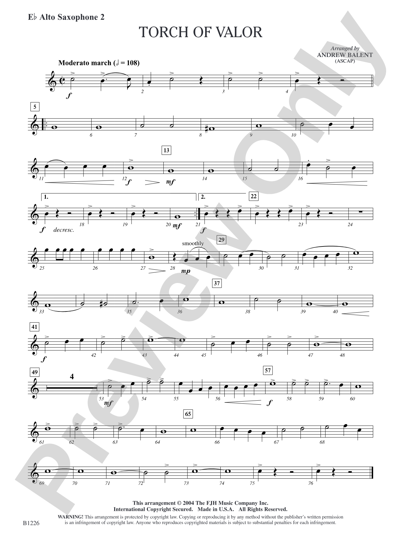 Torch of Valor: E-flat Alto Saxophone 2