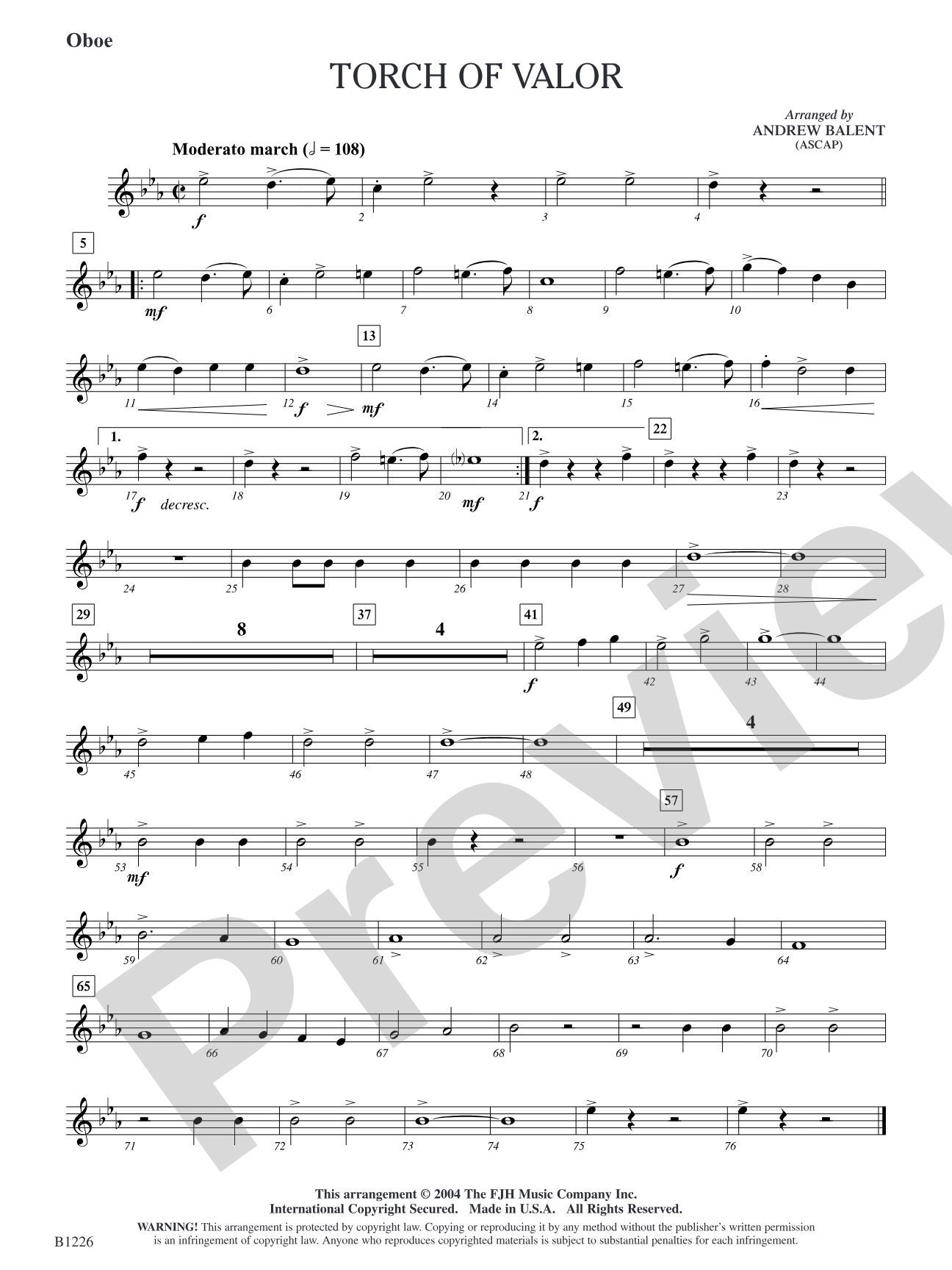 Torch of Valor: Oboe