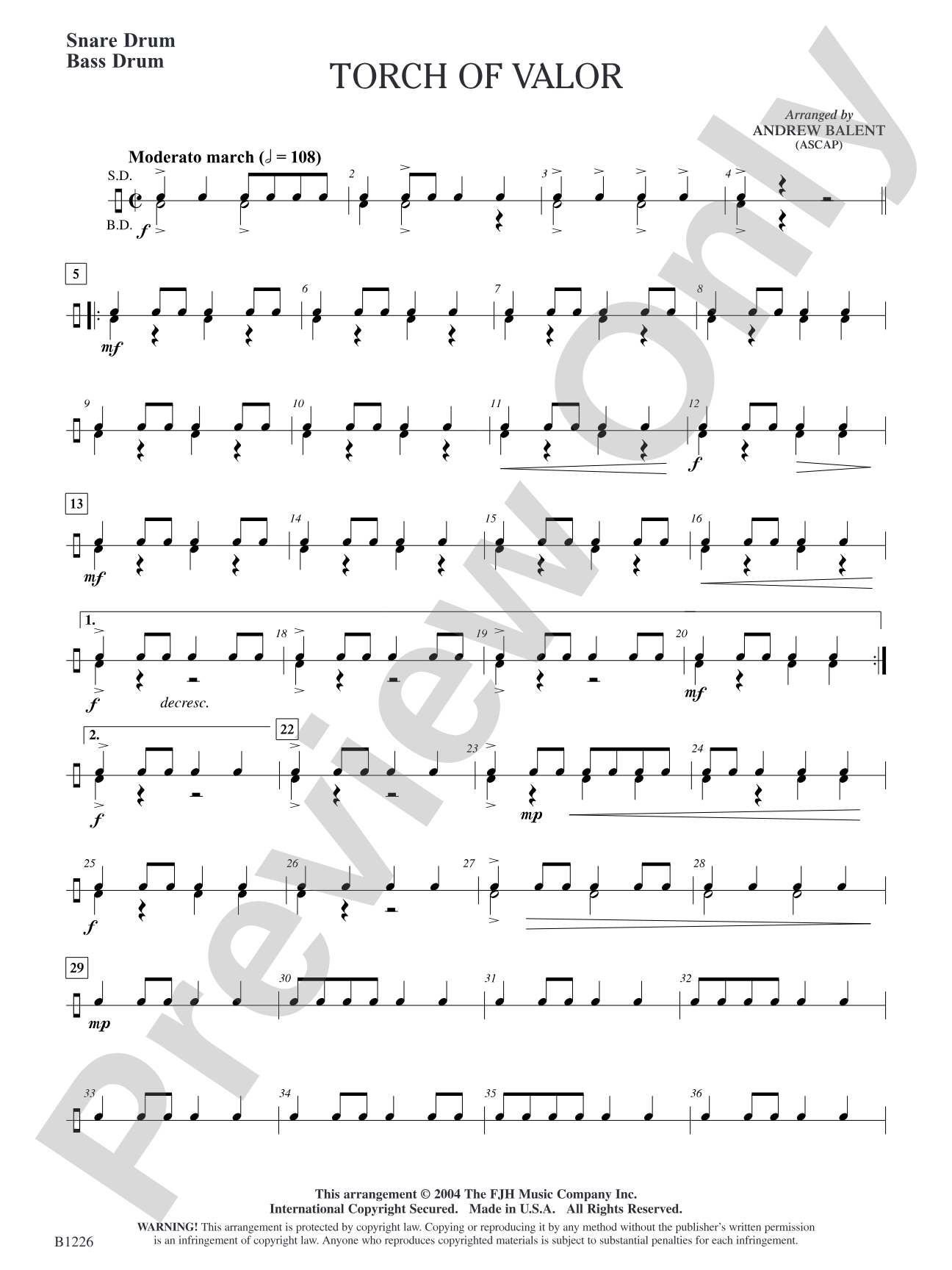Torch of Valor: Snare Drum / Bass Drum