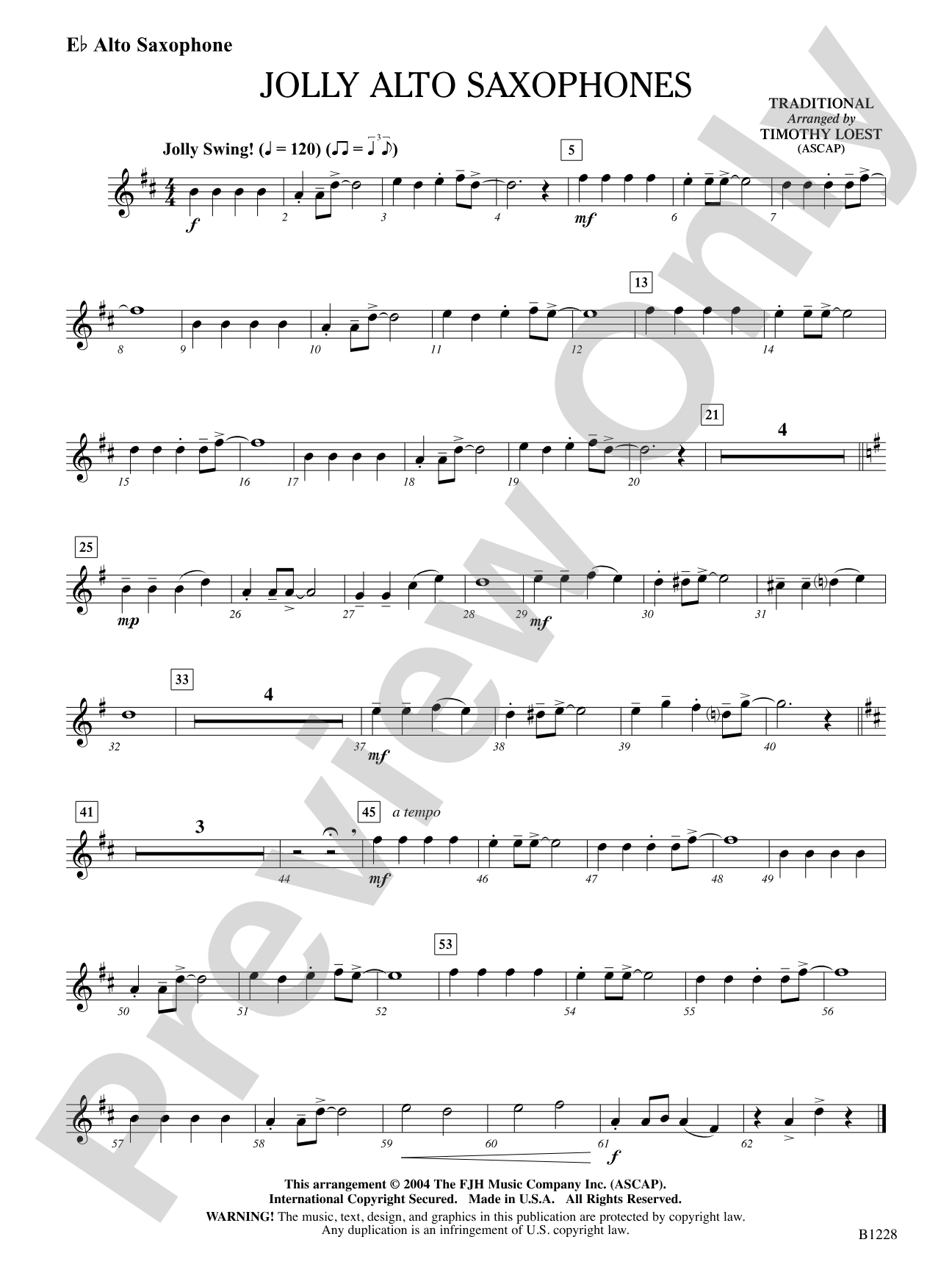 Jolly Alto Saxophones: E-flat Alto Saxophone