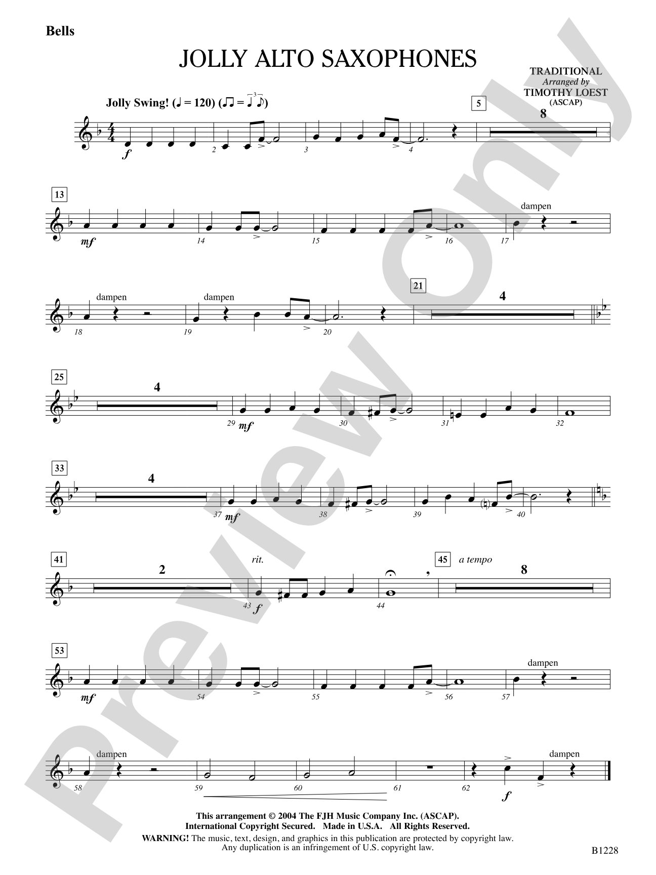 Jolly Alto Saxophones: Bells