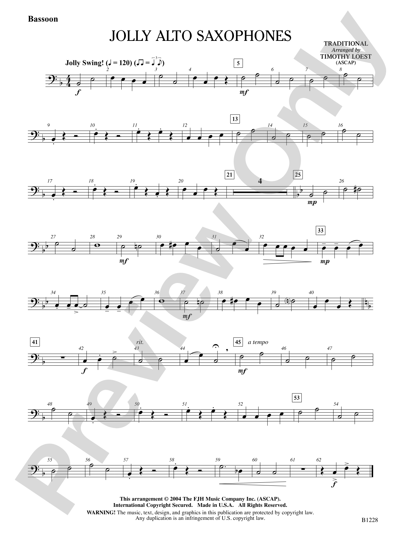 Jolly Alto Saxophones: Bassoon