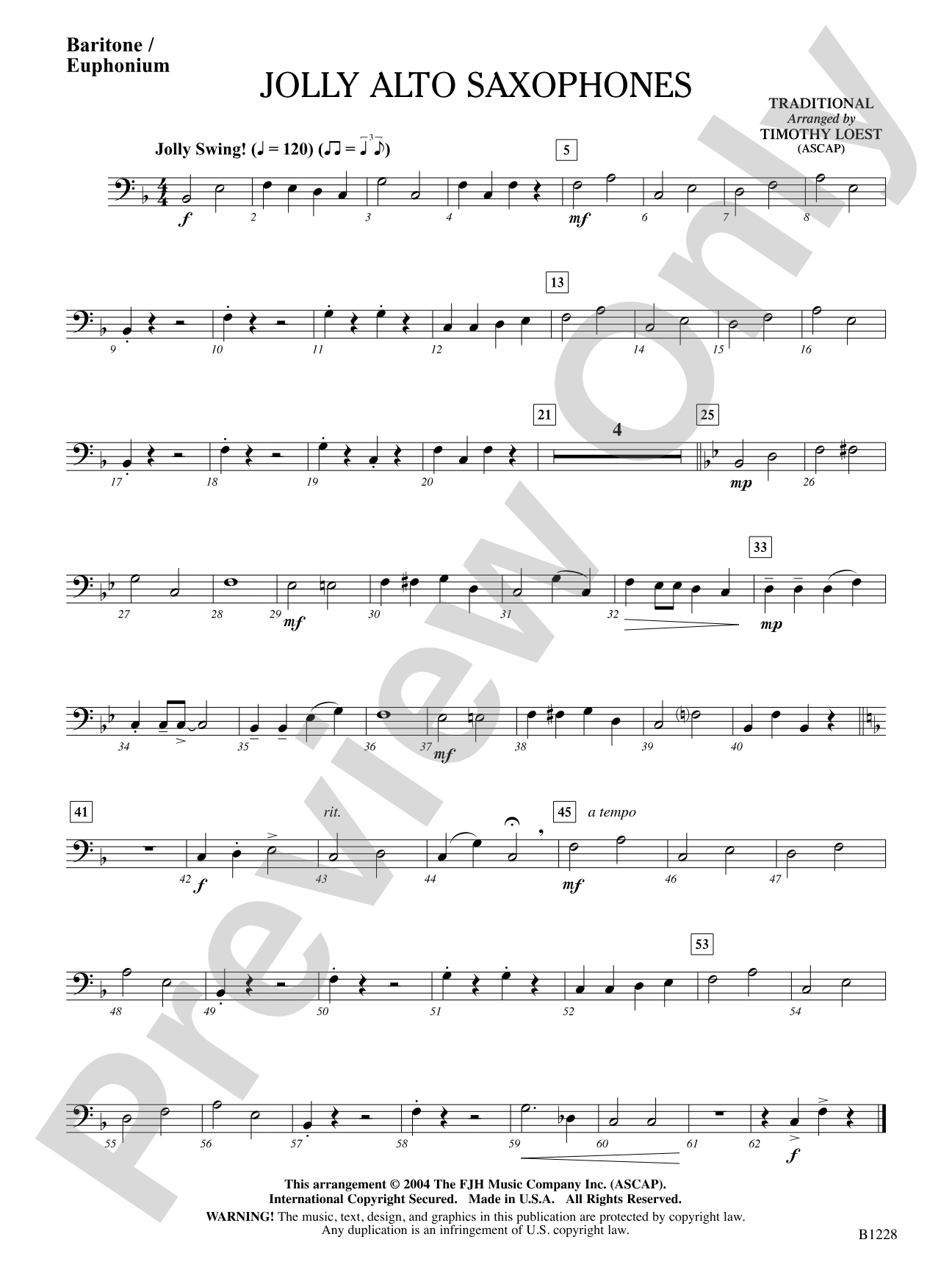 Jolly Alto Saxophones: Baritone/Euphonium