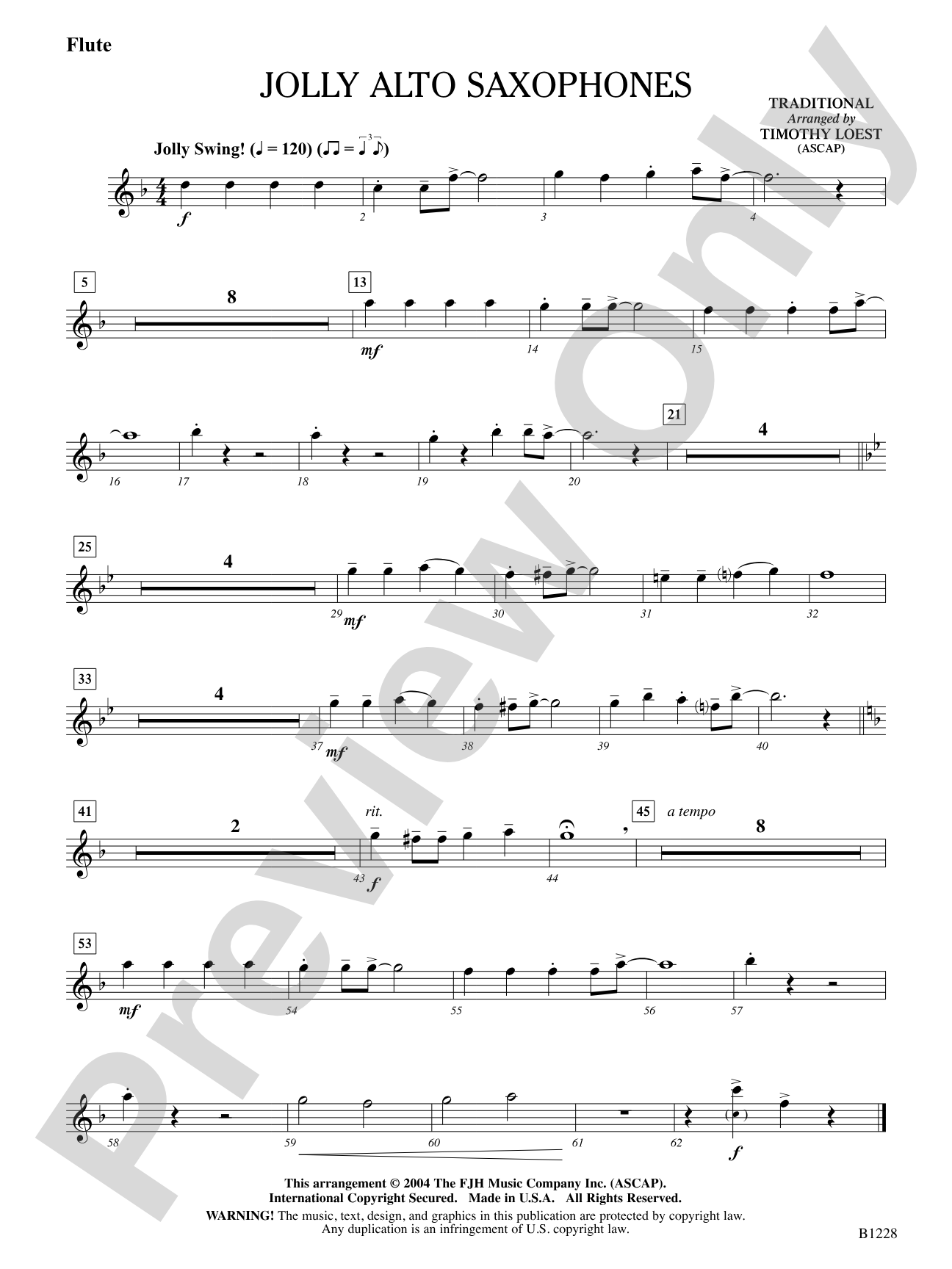 Jolly Alto Saxophones: Flute