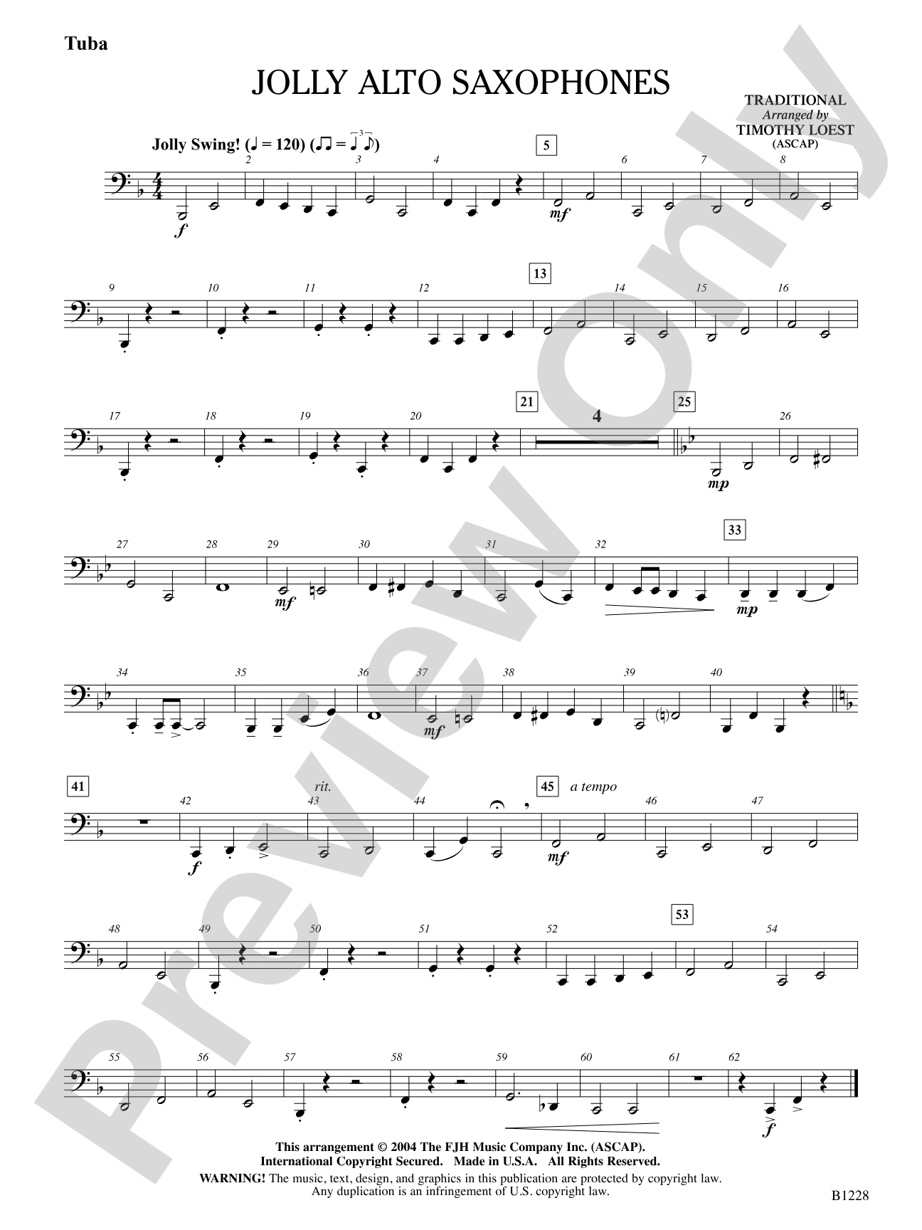 Jolly Alto Saxophones: Tuba