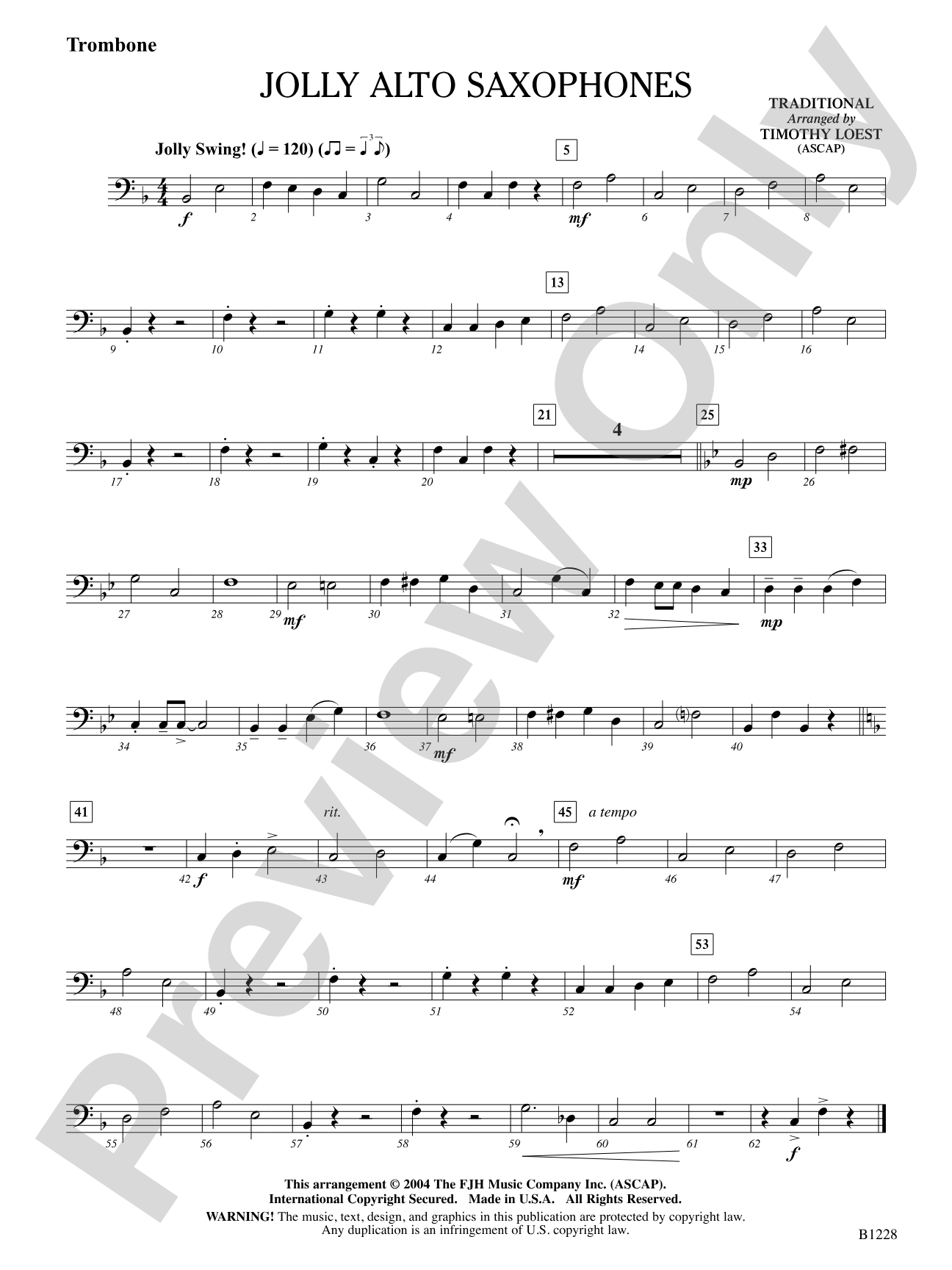 Jolly Alto Saxophones: Trombone