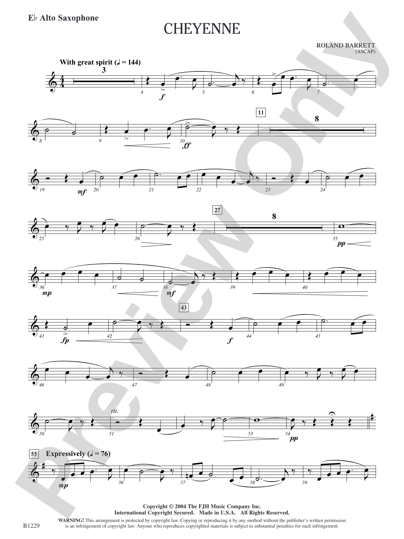 Cheyenne: E-flat Alto Saxophone