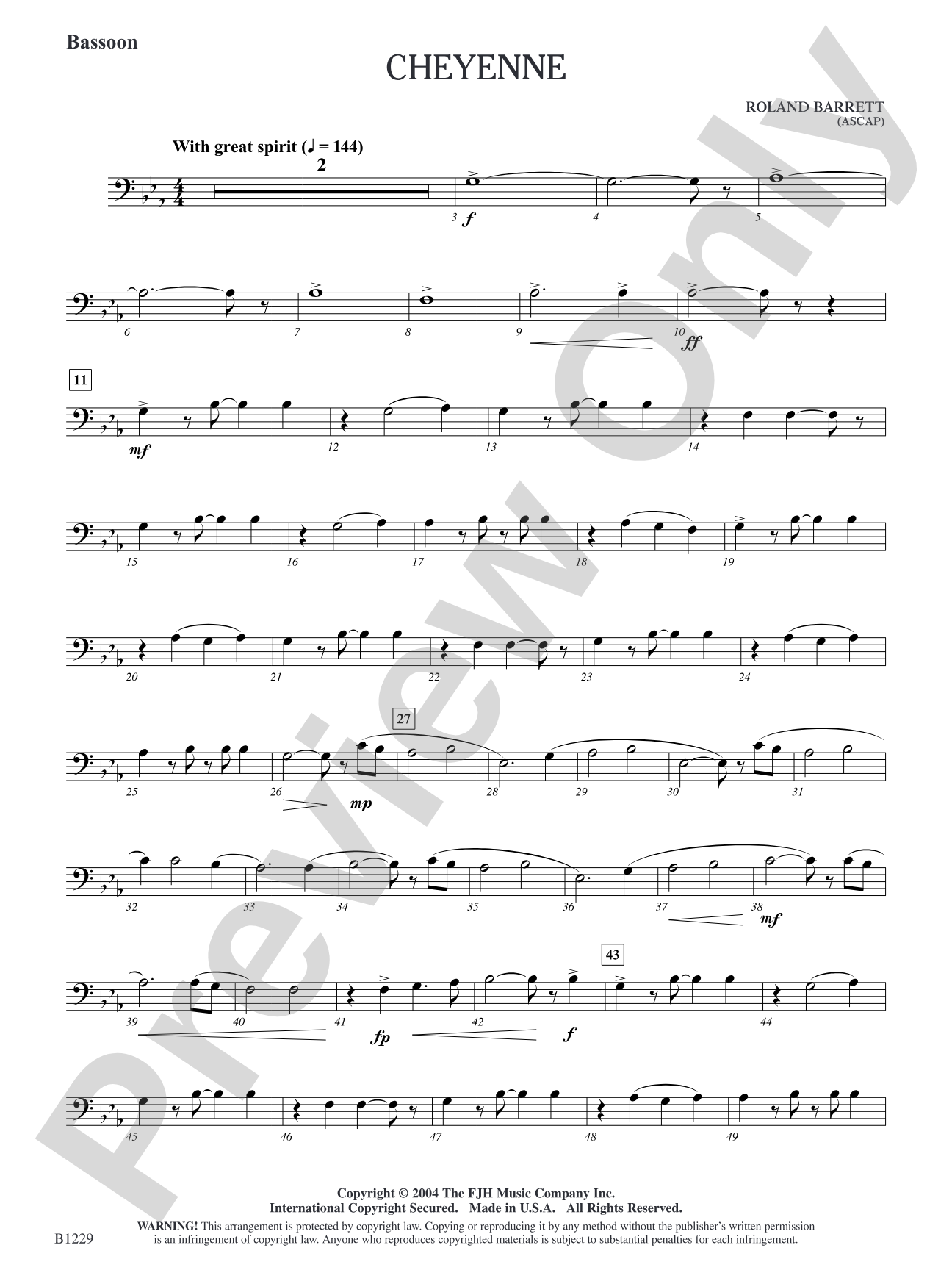 Cheyenne: Bassoon