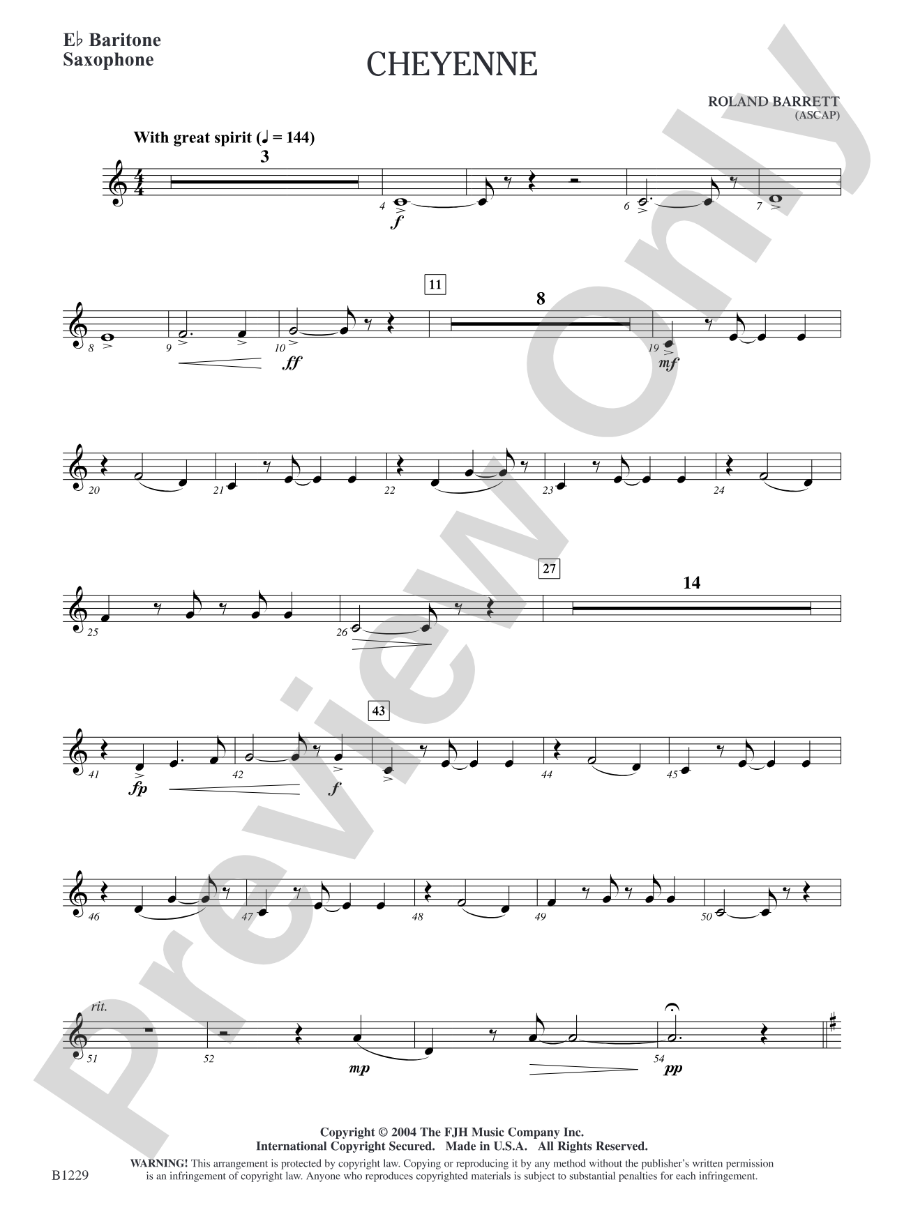 Cheyenne: E-flat Baritone Saxophone