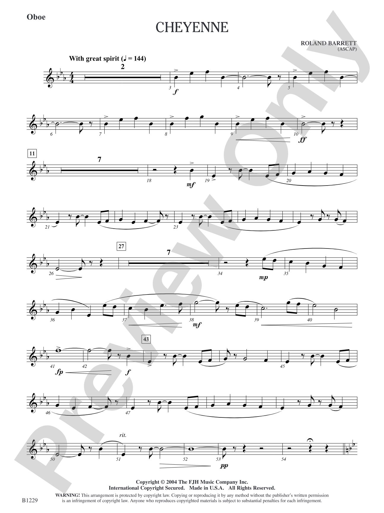 Cheyenne: Oboe