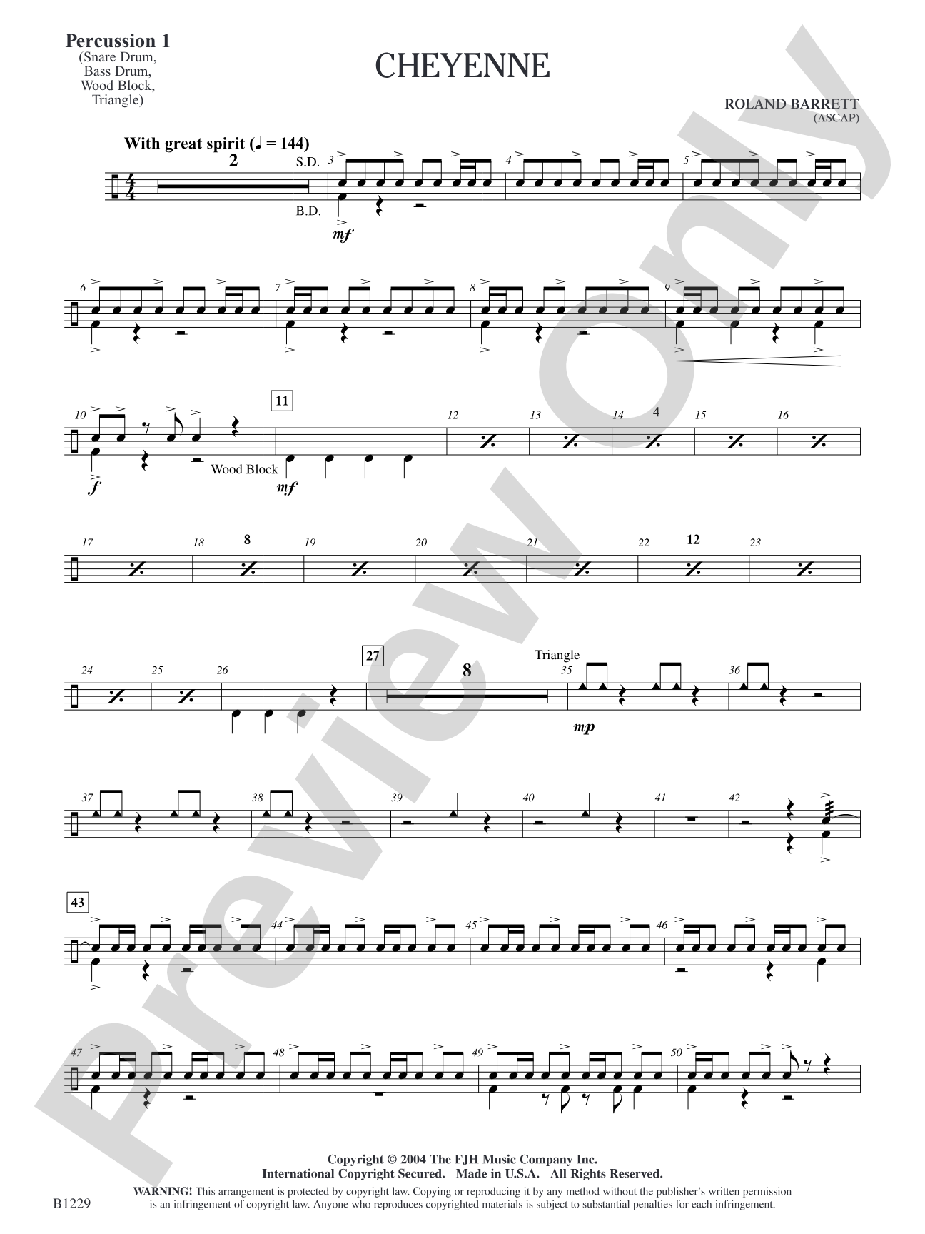 Cheyenne: Percussion 1