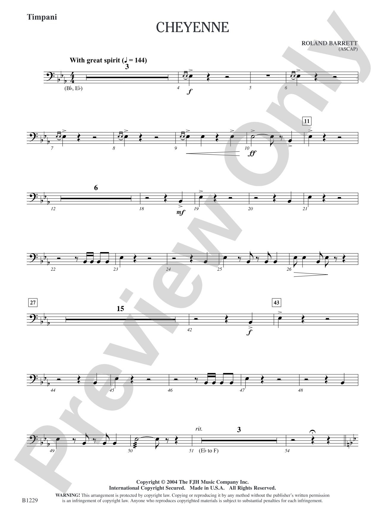 Cheyenne: Timpani