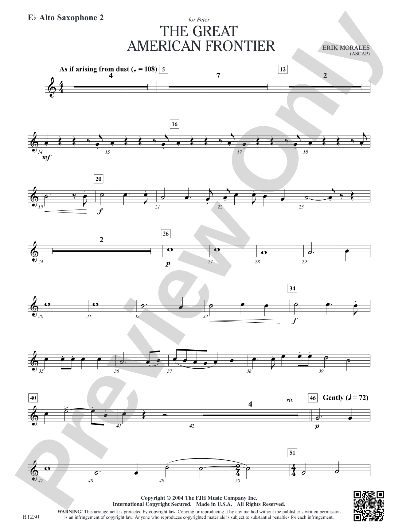 The Great American Frontier: E-flat Alto Saxophone 2