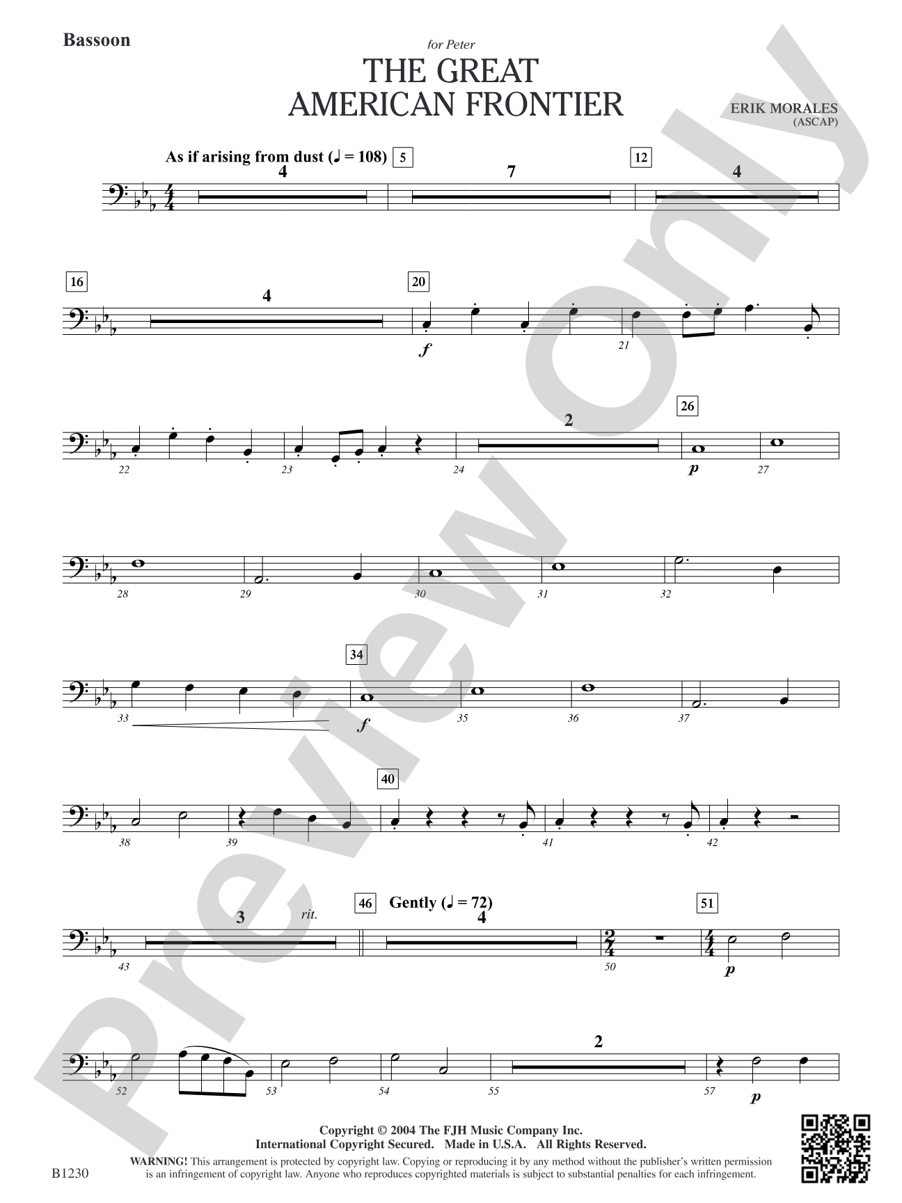 The Great American Frontier: Bassoon