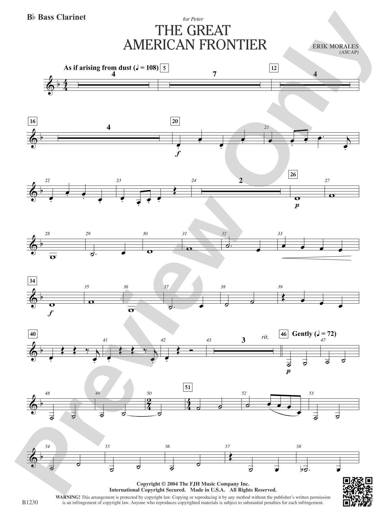 The Great American Frontier: B-flat Bass Clarinet