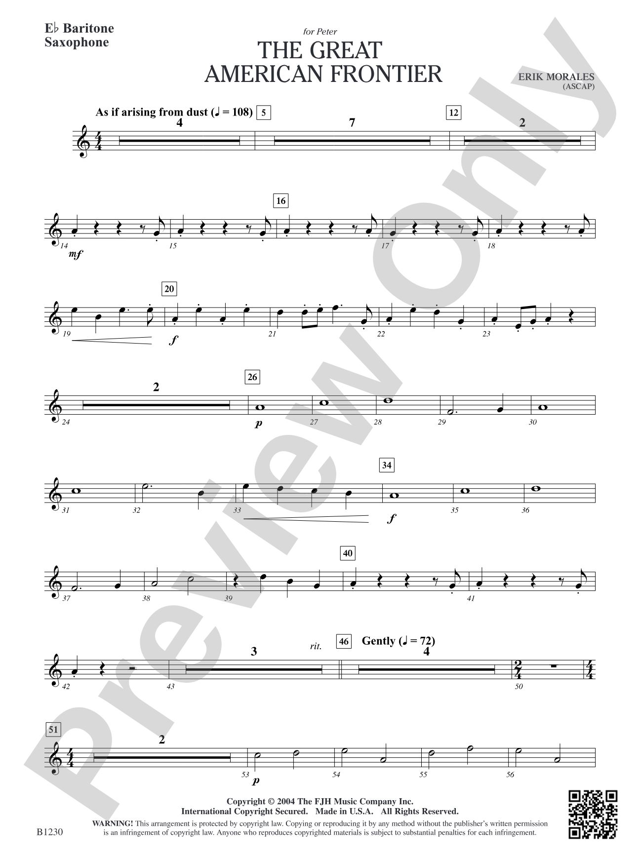 The Great American Frontier: E-flat Baritone Saxophone