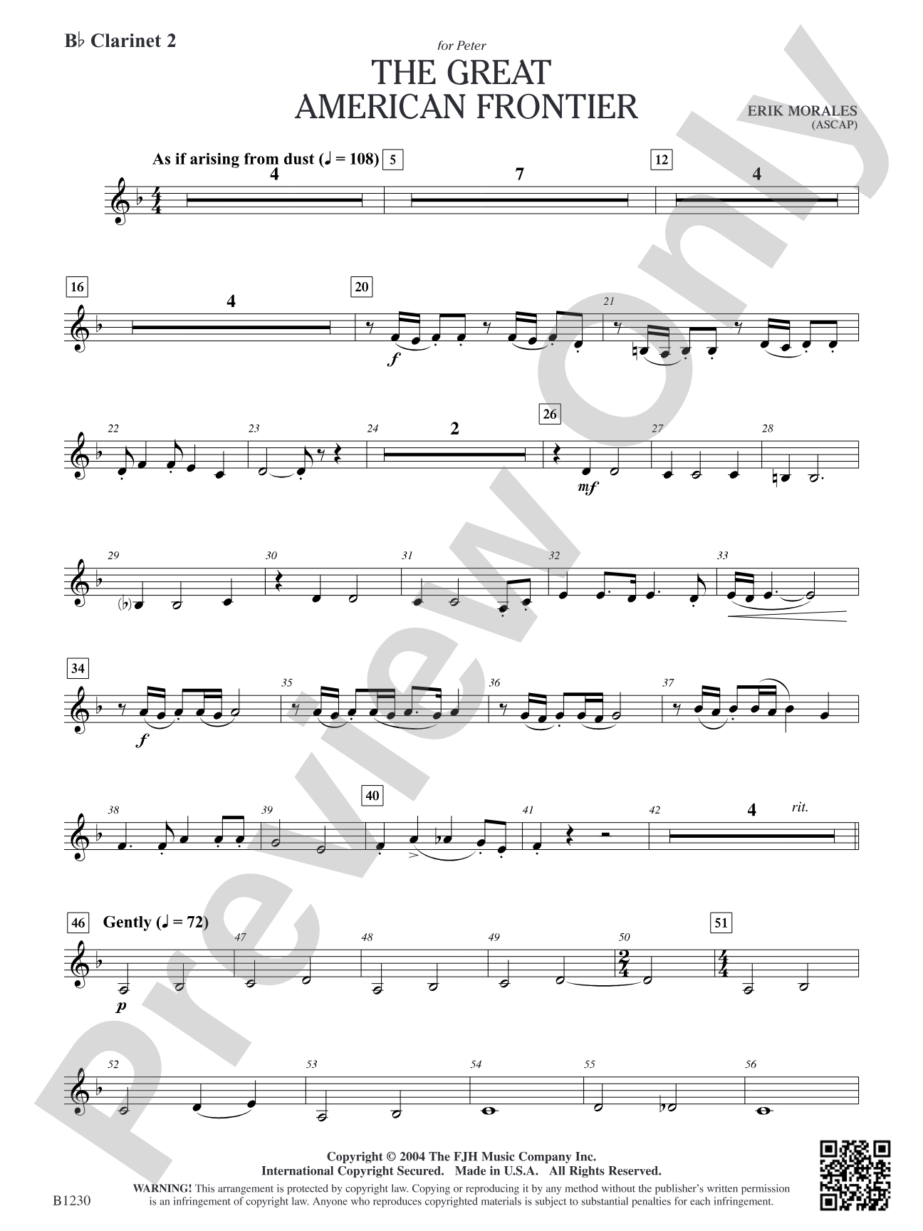 The Great American Frontier: B-flat Clarinet 2