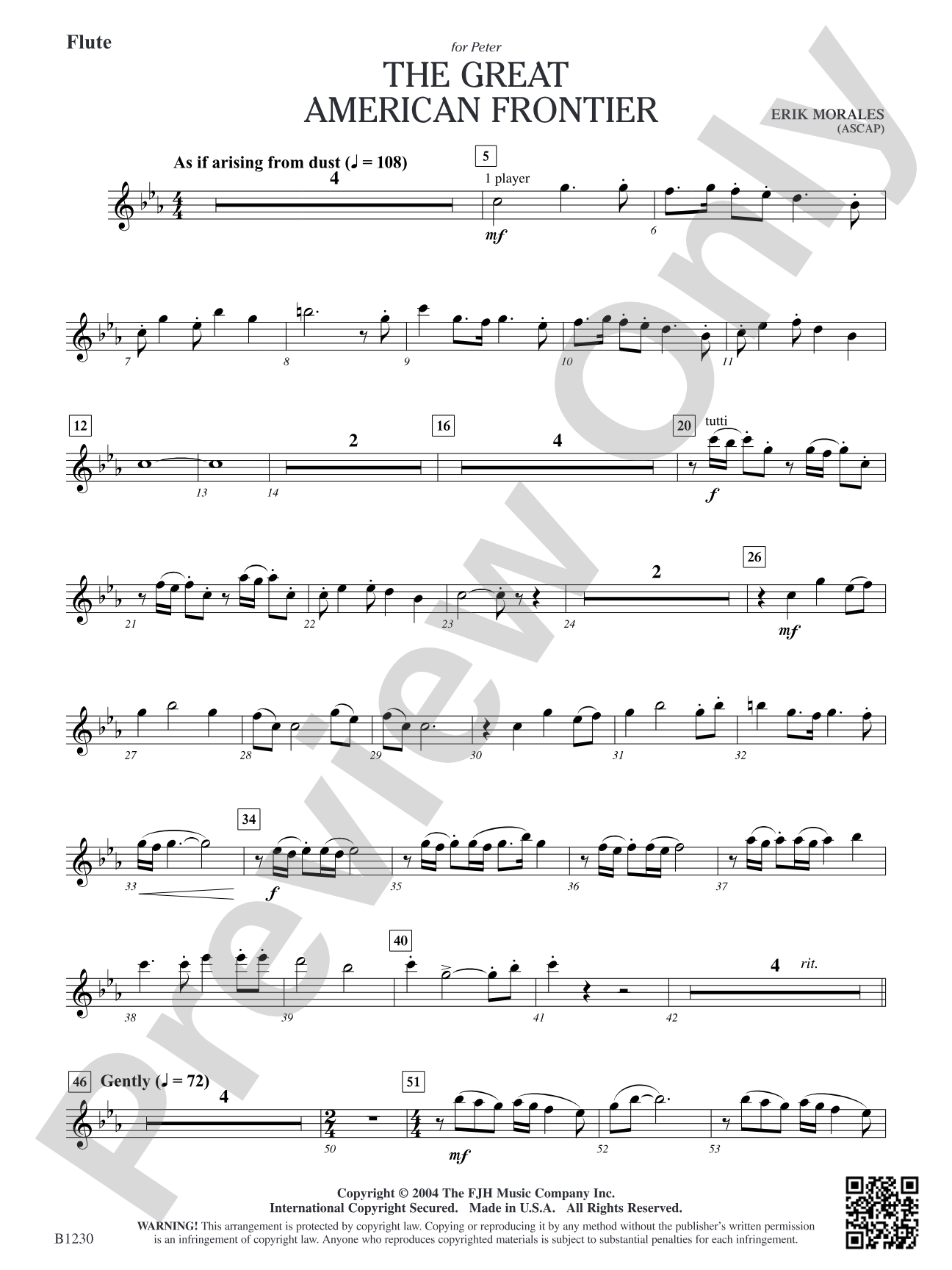 The Great American Frontier: Flute