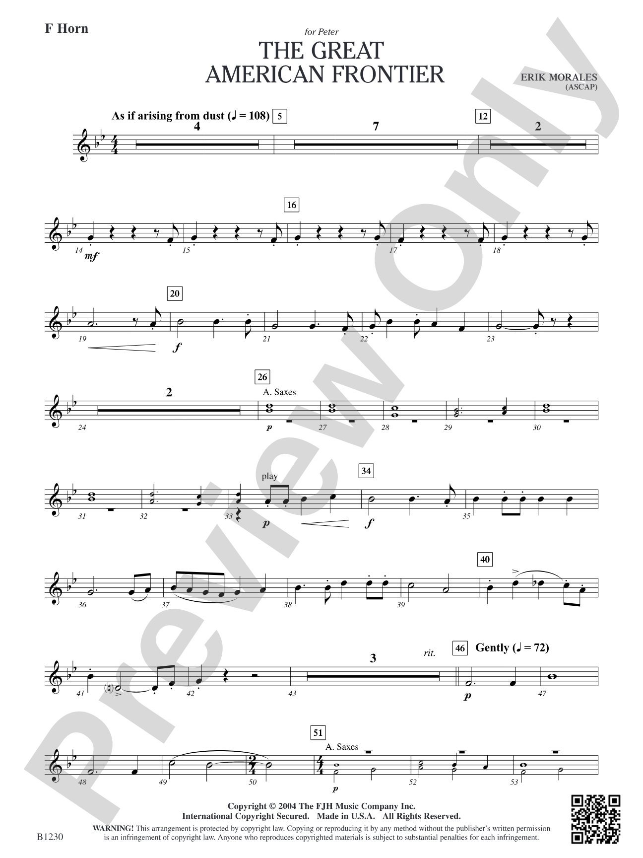 The Great American Frontier: F Horn