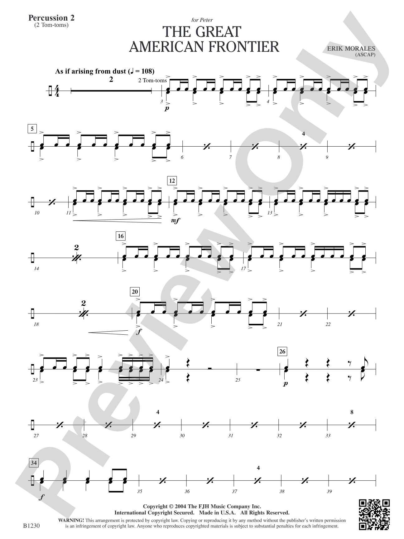 The Great American Frontier: Percussion 2
