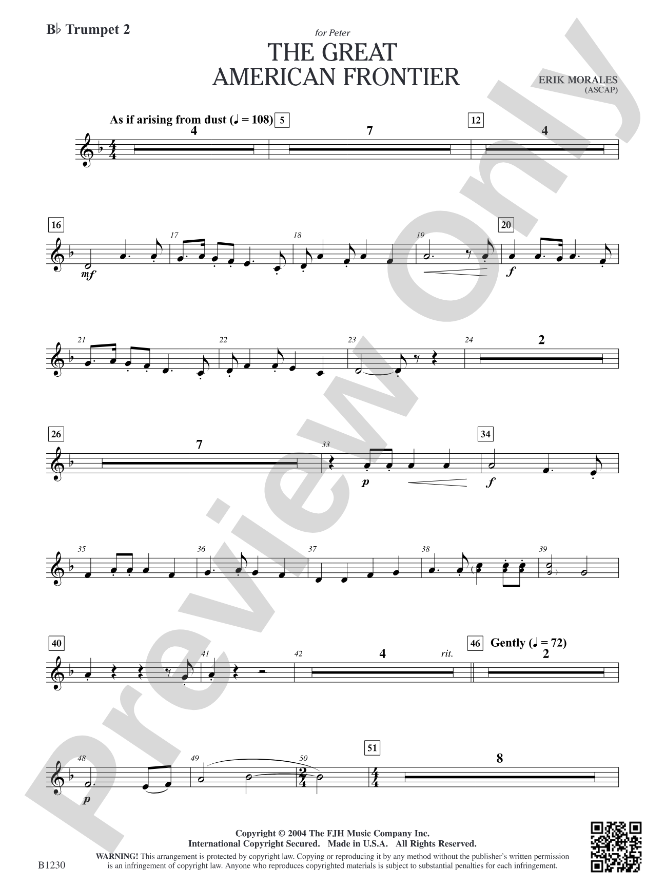 The Great American Frontier: B-flat Trumpet 2