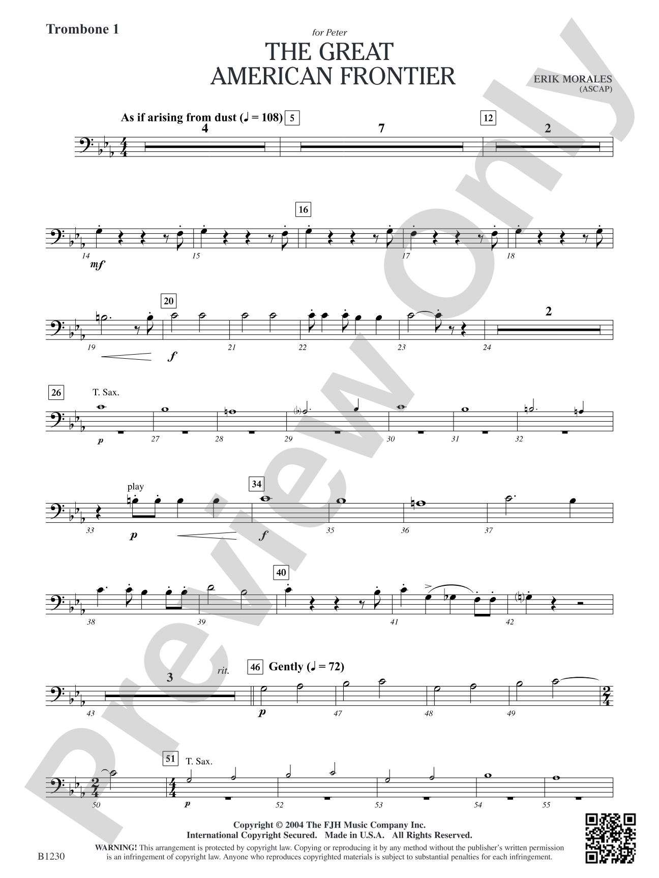 The Great American Frontier: Trombone 1