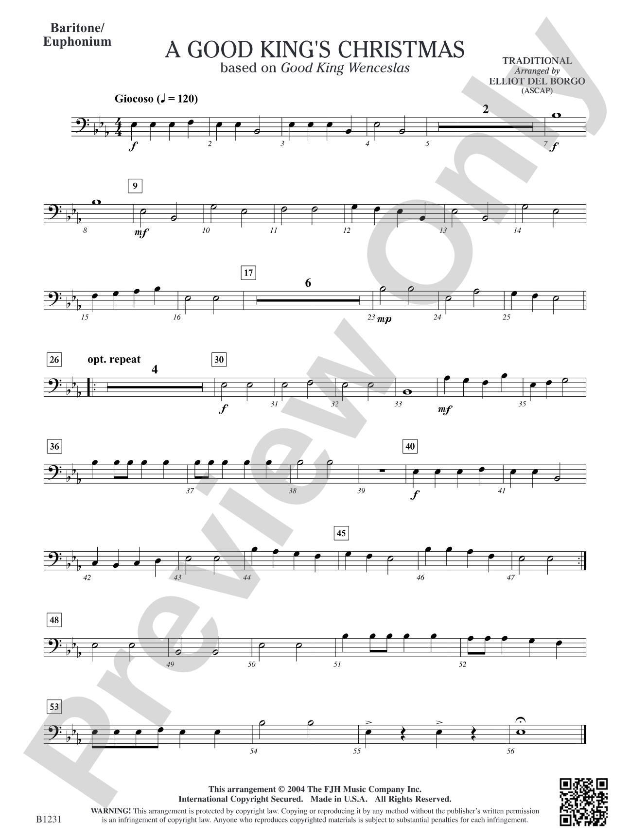 A Good King's Christmas: Baritone/Euphonium