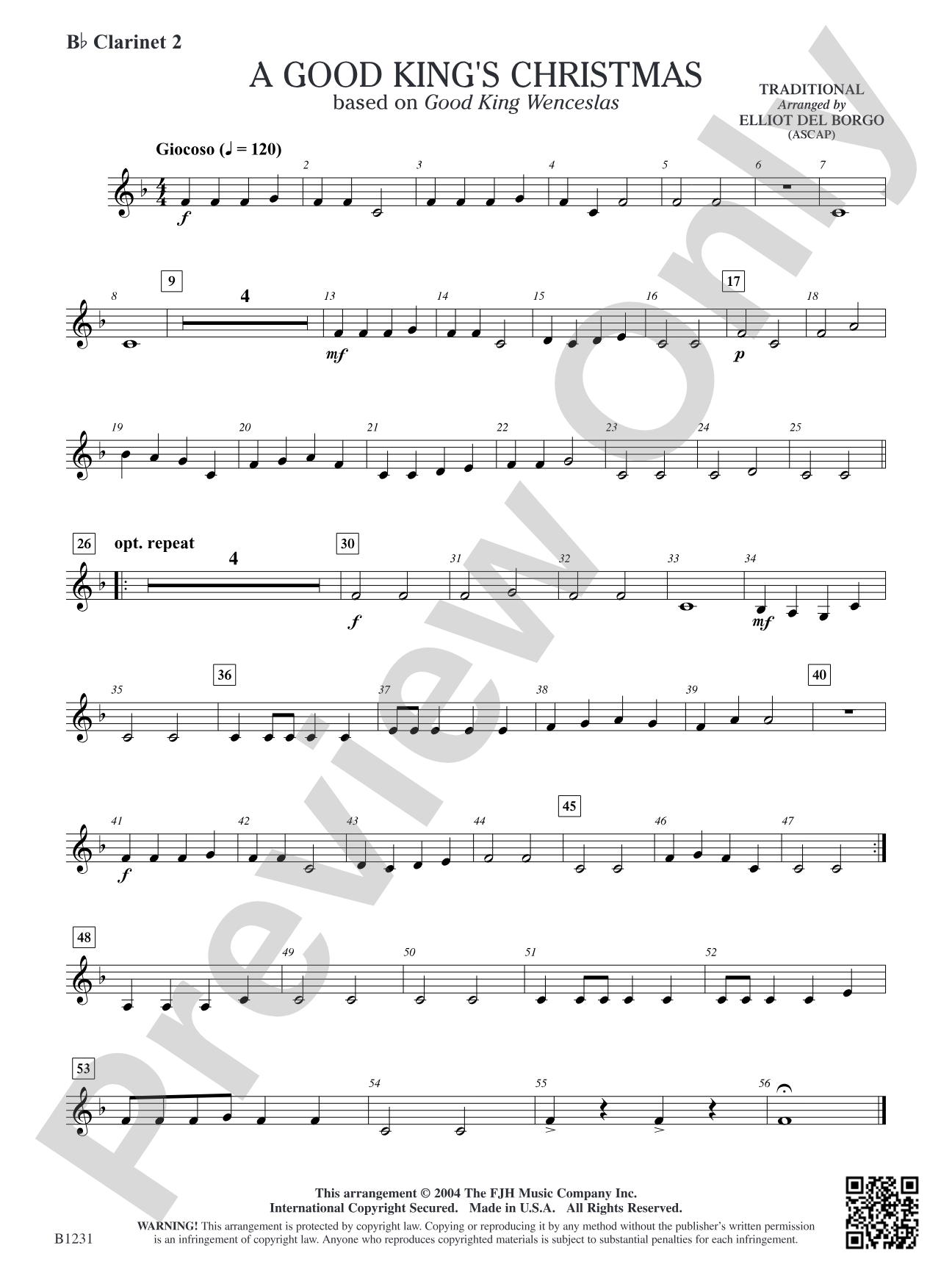 A Good King's Christmas: B-flat Clarinet 2