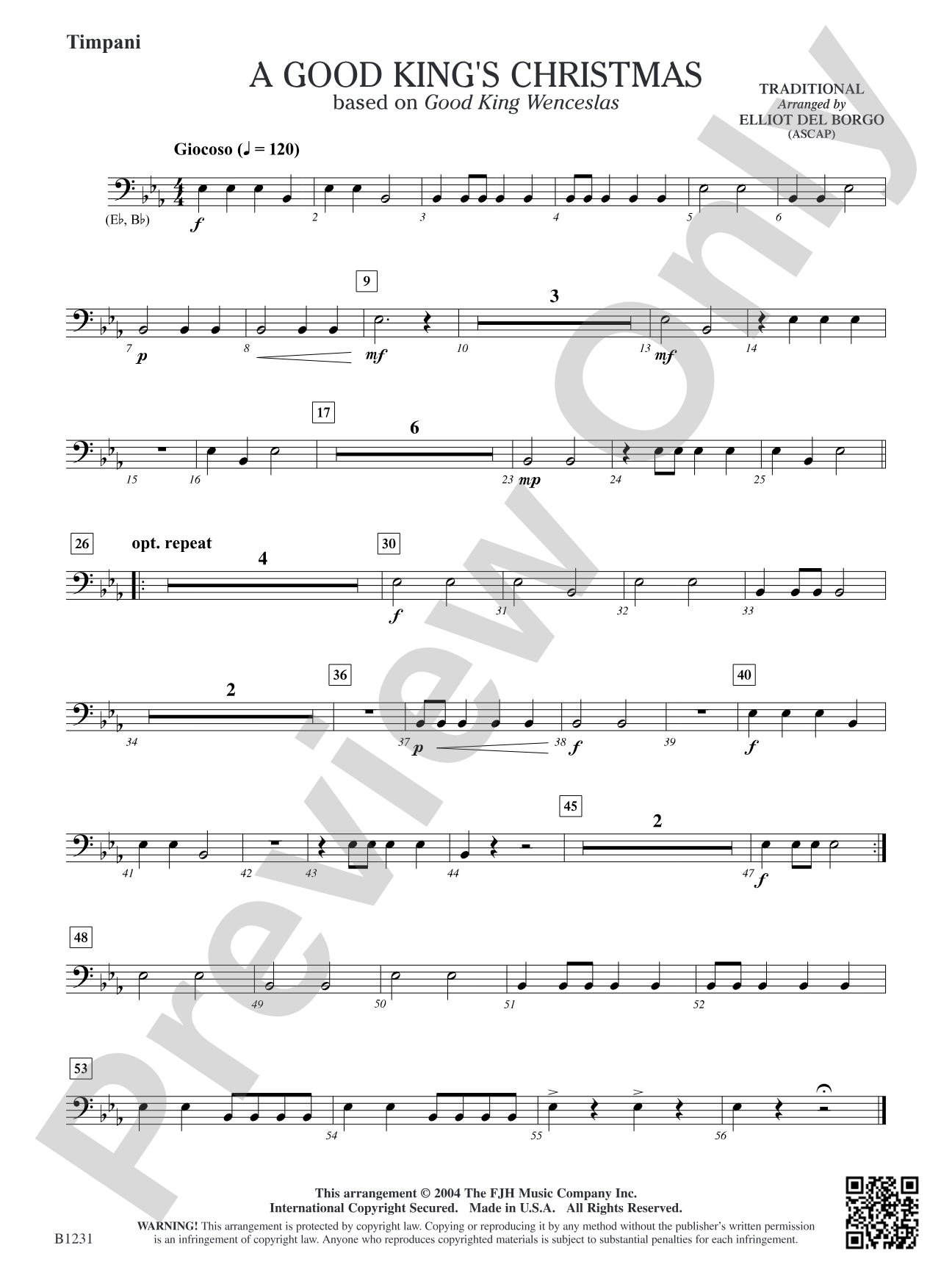 A Good King's Christmas: Opt. Timpani