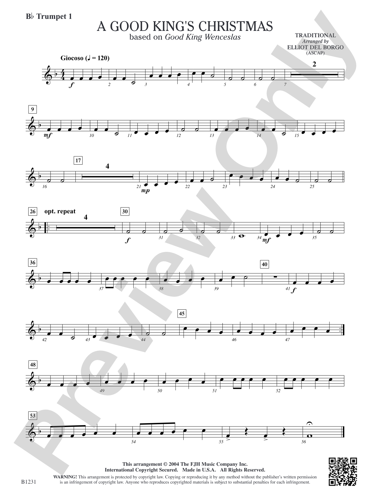 A Good King's Christmas: B-flat Trumpet 1