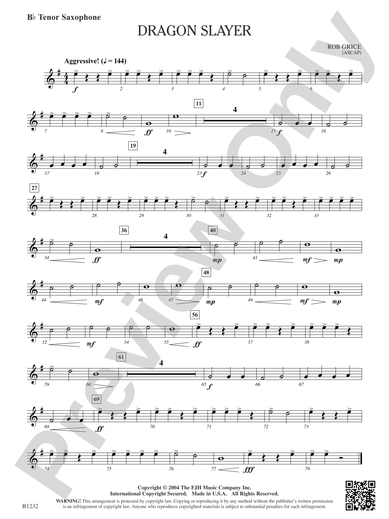 Dragon Slayer: B-flat Tenor Saxophone