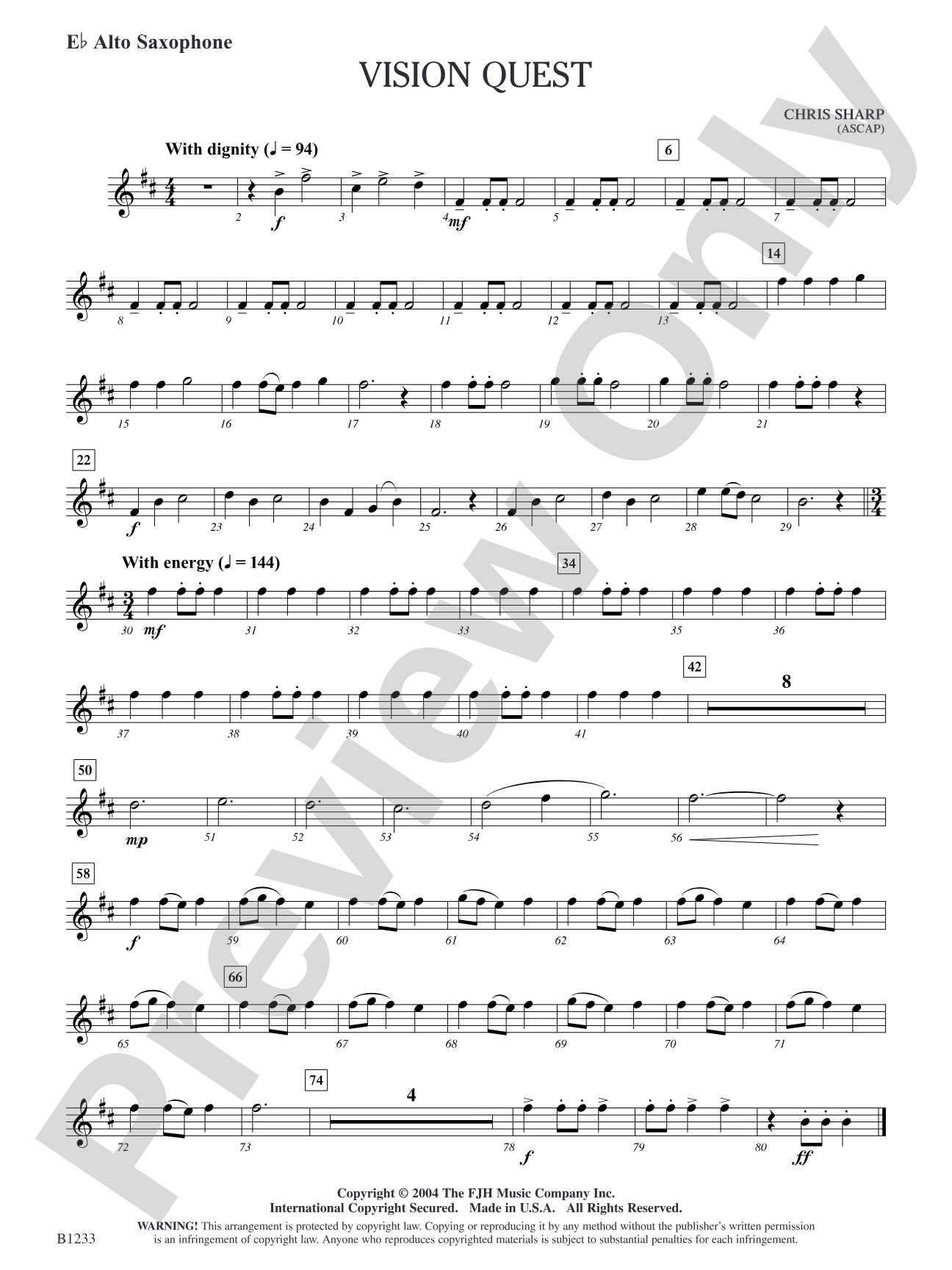 Vision Quest: E-flat Alto Saxophone