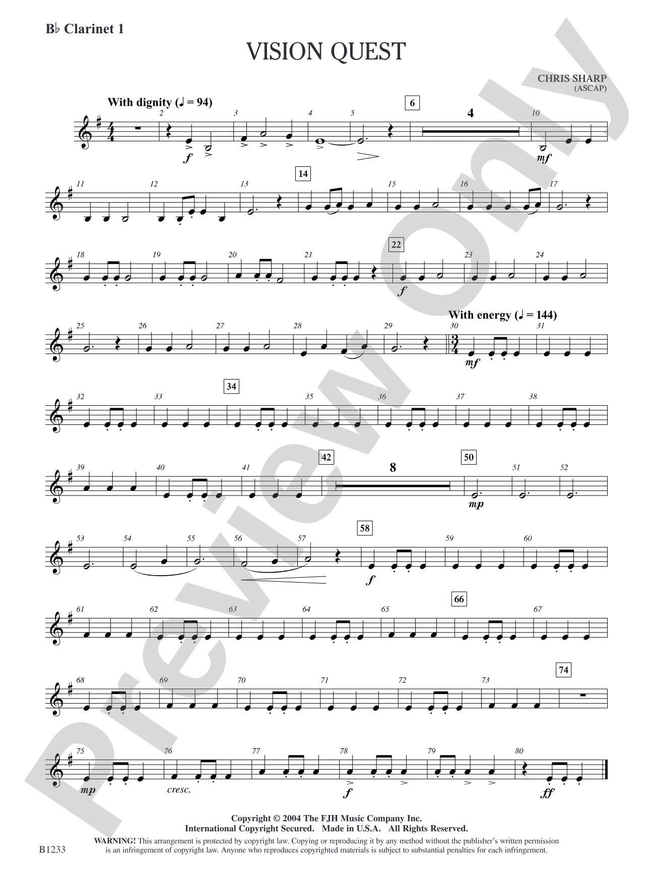 Vision Quest: B-flat Clarinet 1