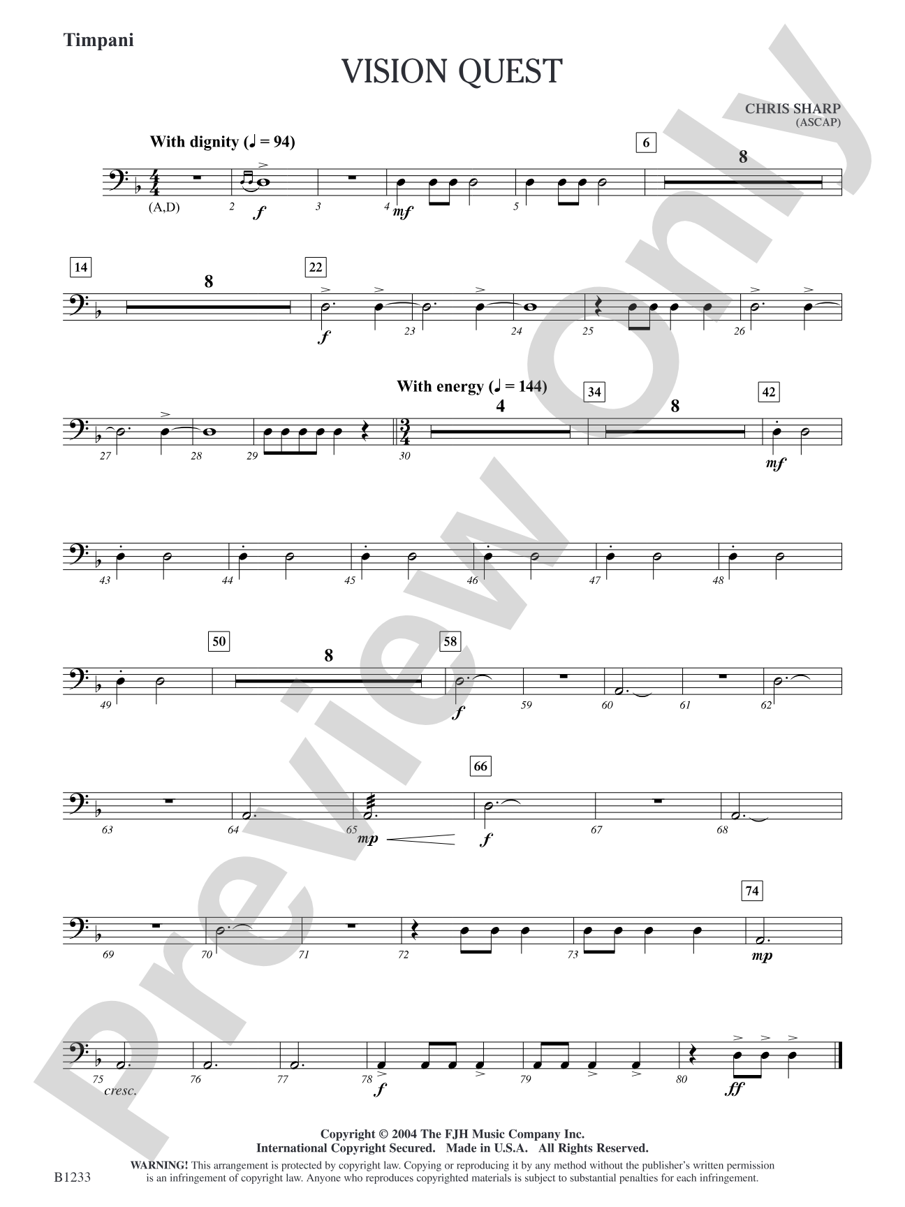 Vision Quest: Opt. Timpani