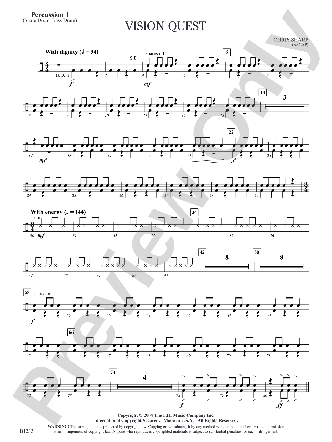 Vision Quest: Percussion 1