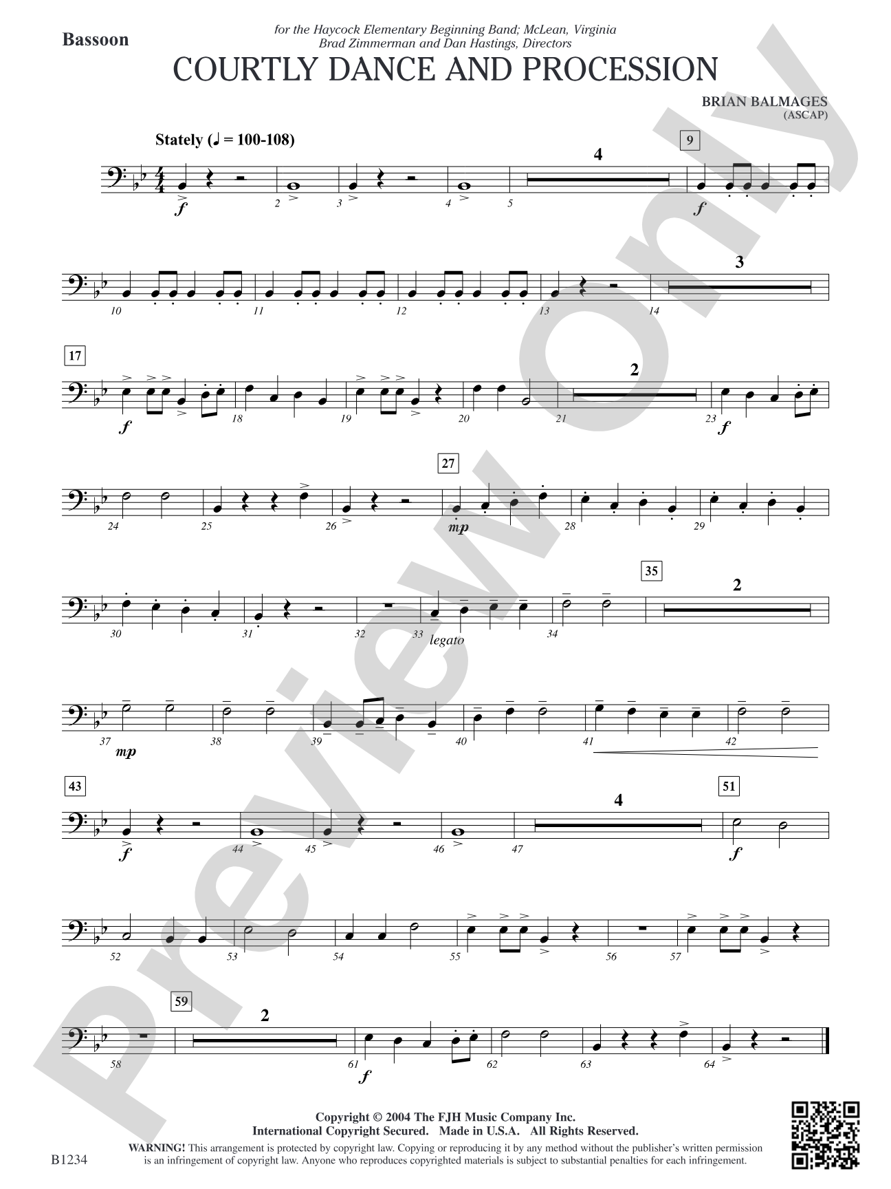 Courtly Dance and Procession: Bassoon