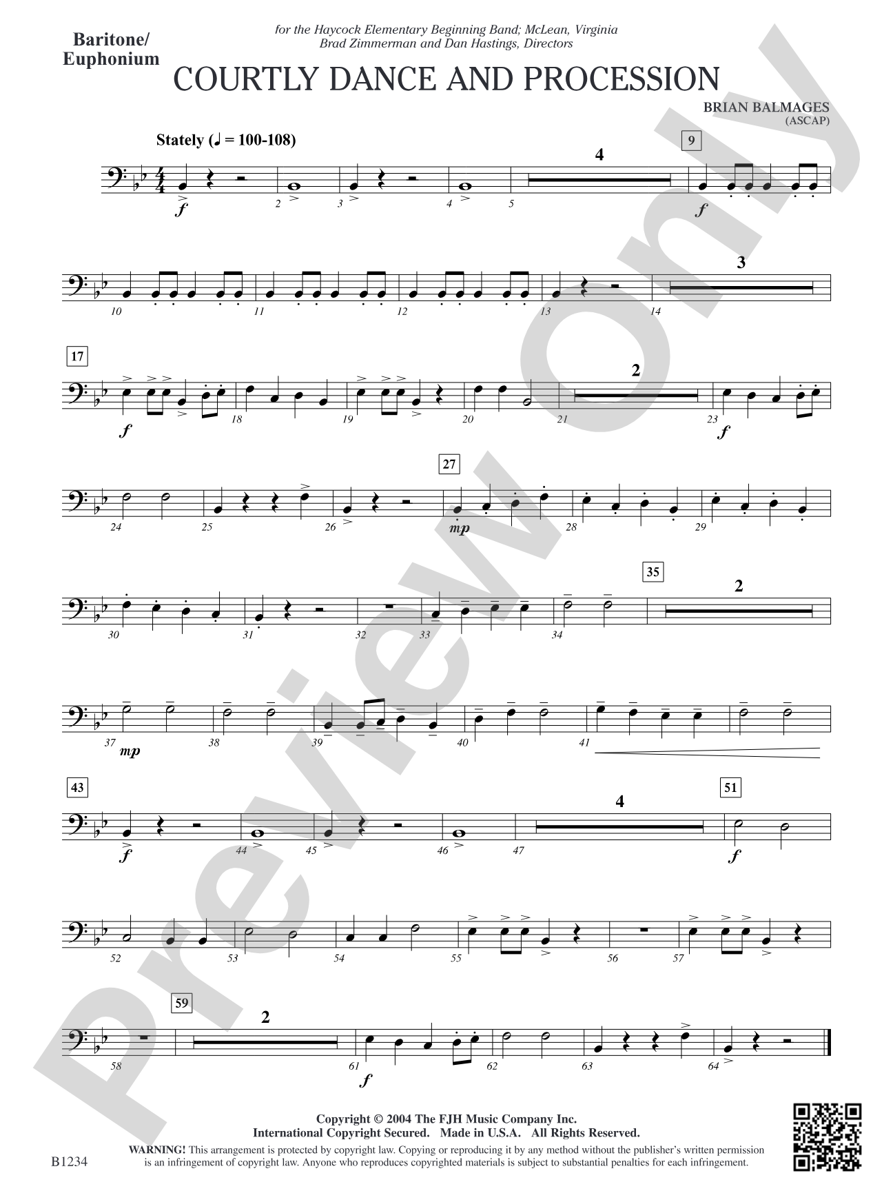 Courtly Dance and Procession: Baritone/Euphonium