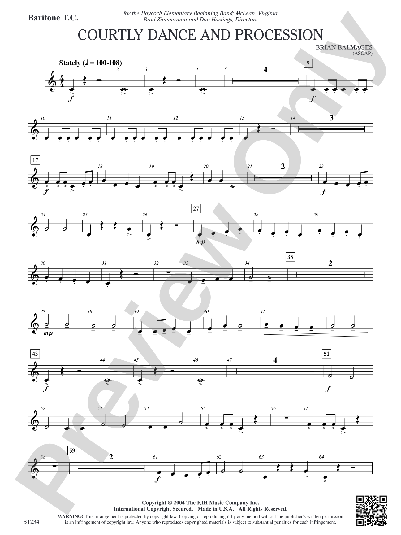 Courtly Dance and Procession: Baritone T.C.